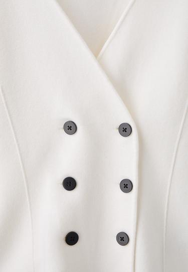 Contrast button knit cardigan — Ecru 9