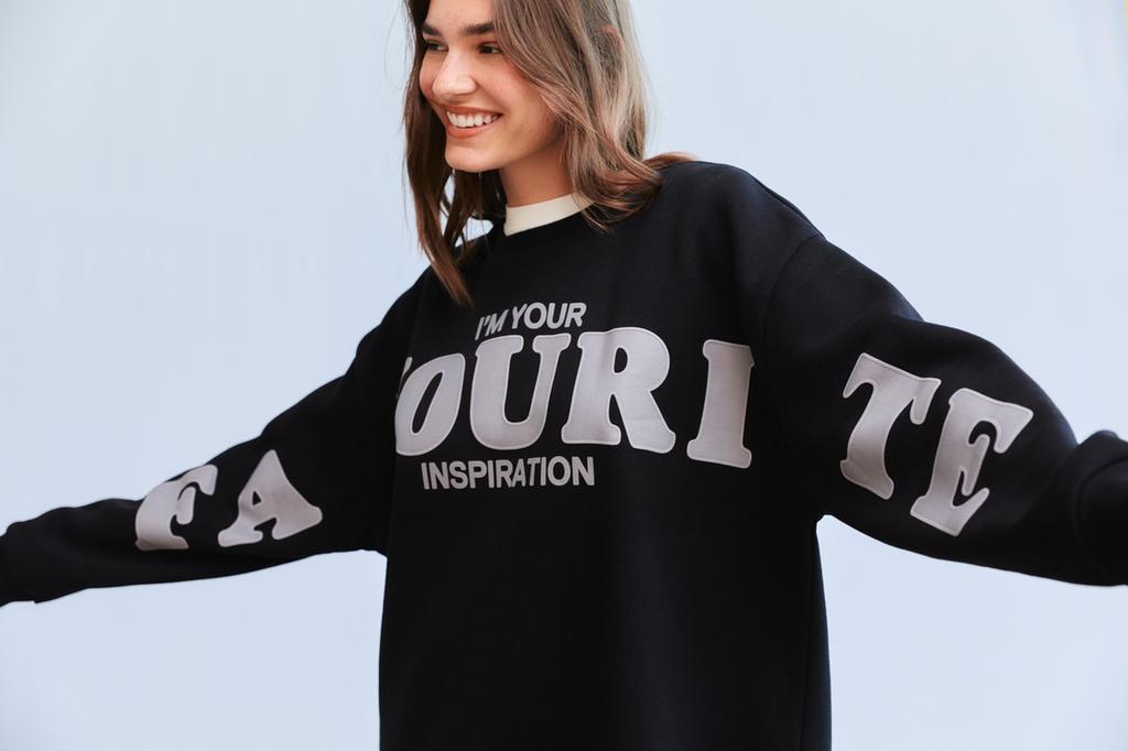 Sudadera oversize estampado Smile