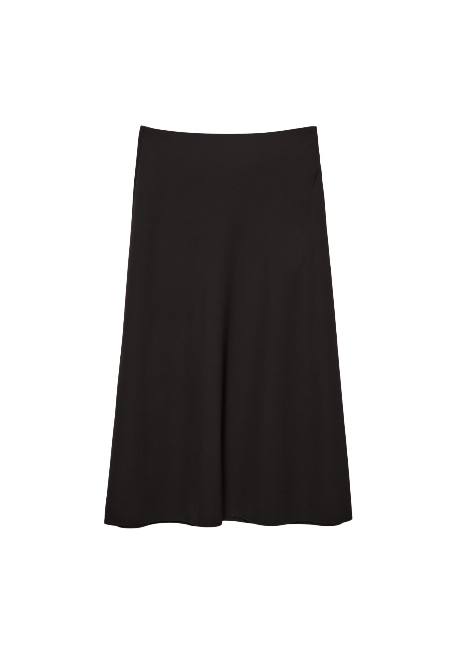 Flowing layered midi skirt — Black