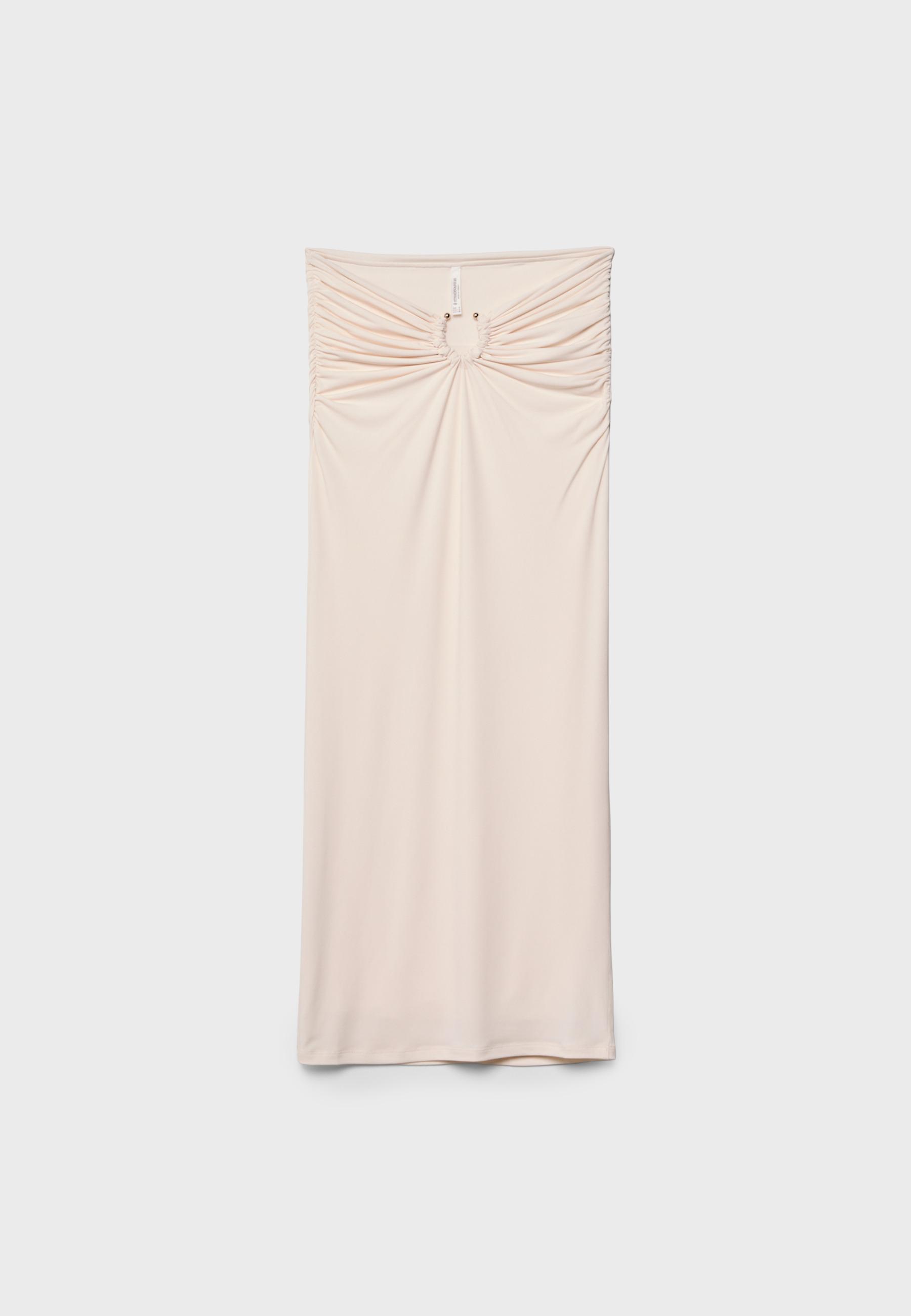 Pencil skirt with buckle — Ecru
