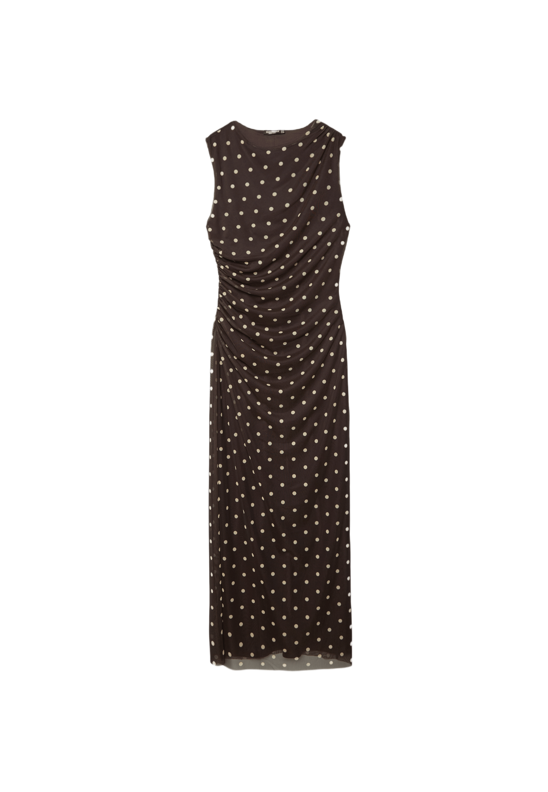 Polka dot print midi dress — Brown