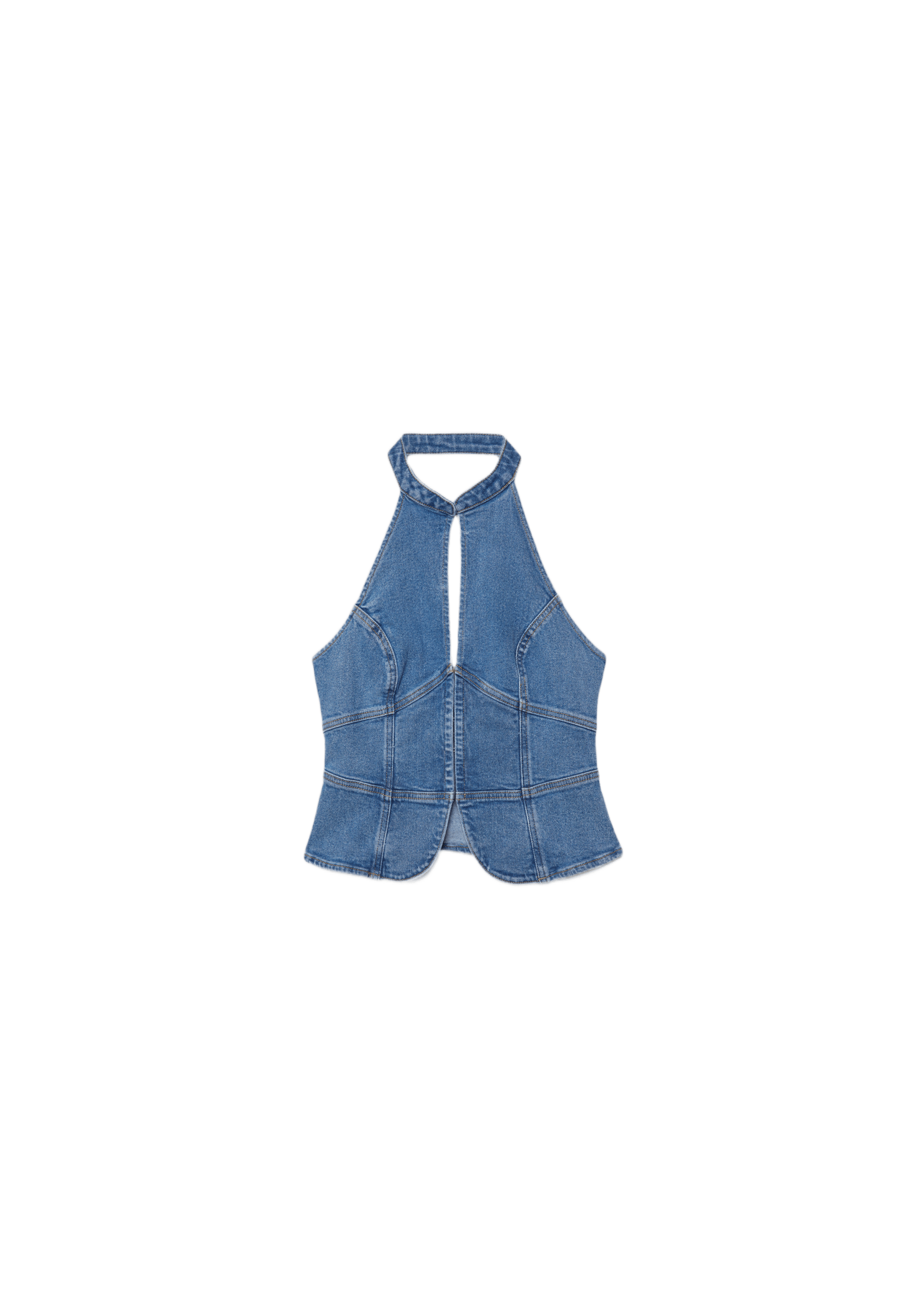 Qipao halter denim top - Görsel 11