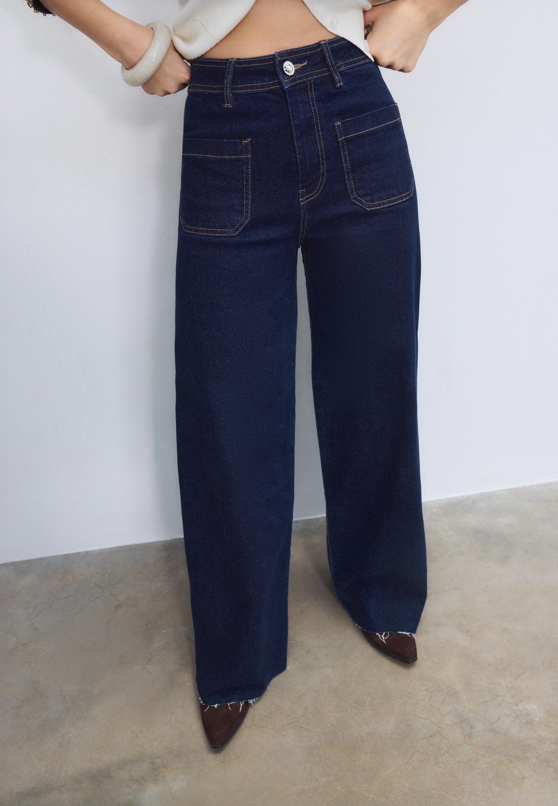 Straight-leg jeans with pockets — RINSE BLUE DENIM