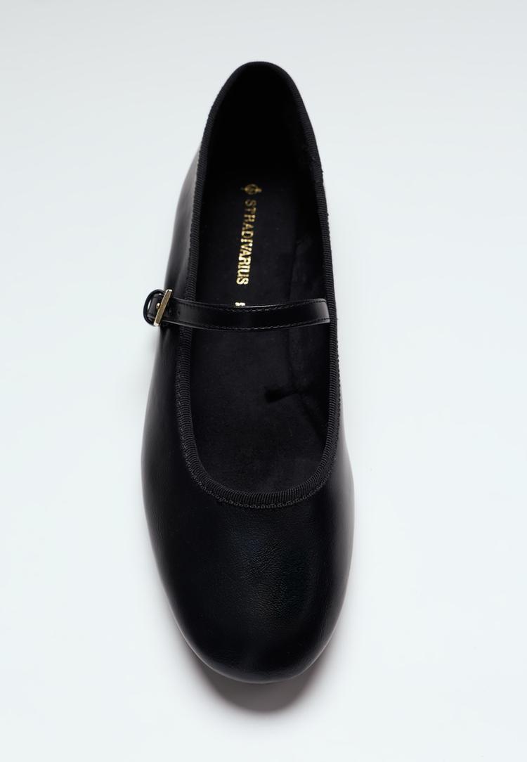 Basic Mary Jane ballet pumps — BLACK 