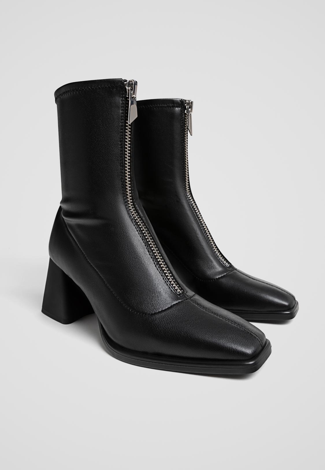 Botin Cremallera Stradivarius BOTIN TEXTIL BLACK