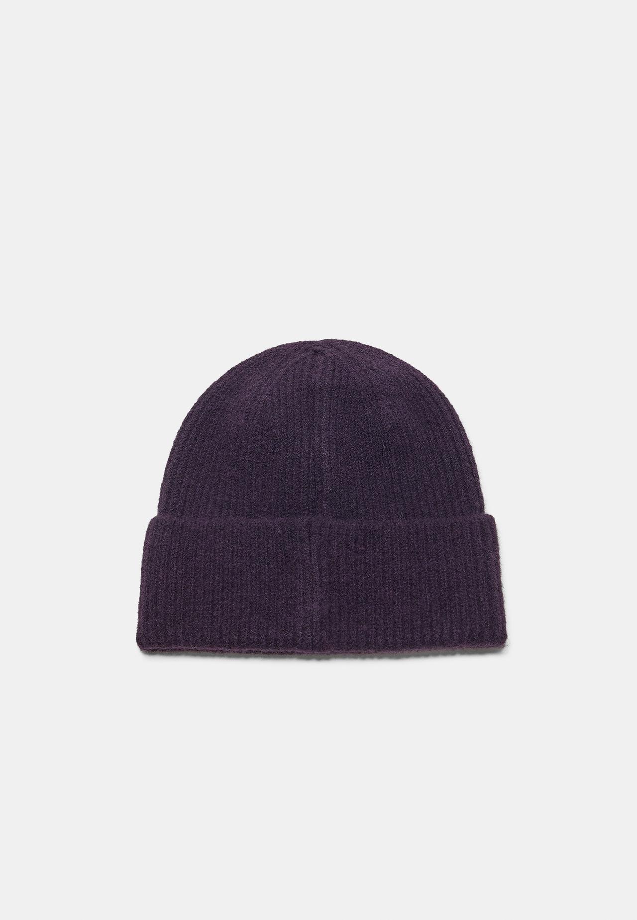 Basic knit beanie — Purple