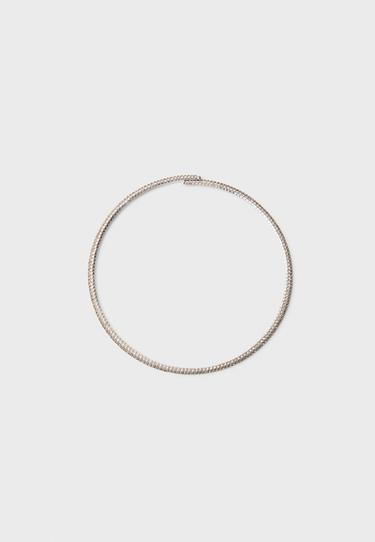 Rhinestone choker necklace — Grey 1