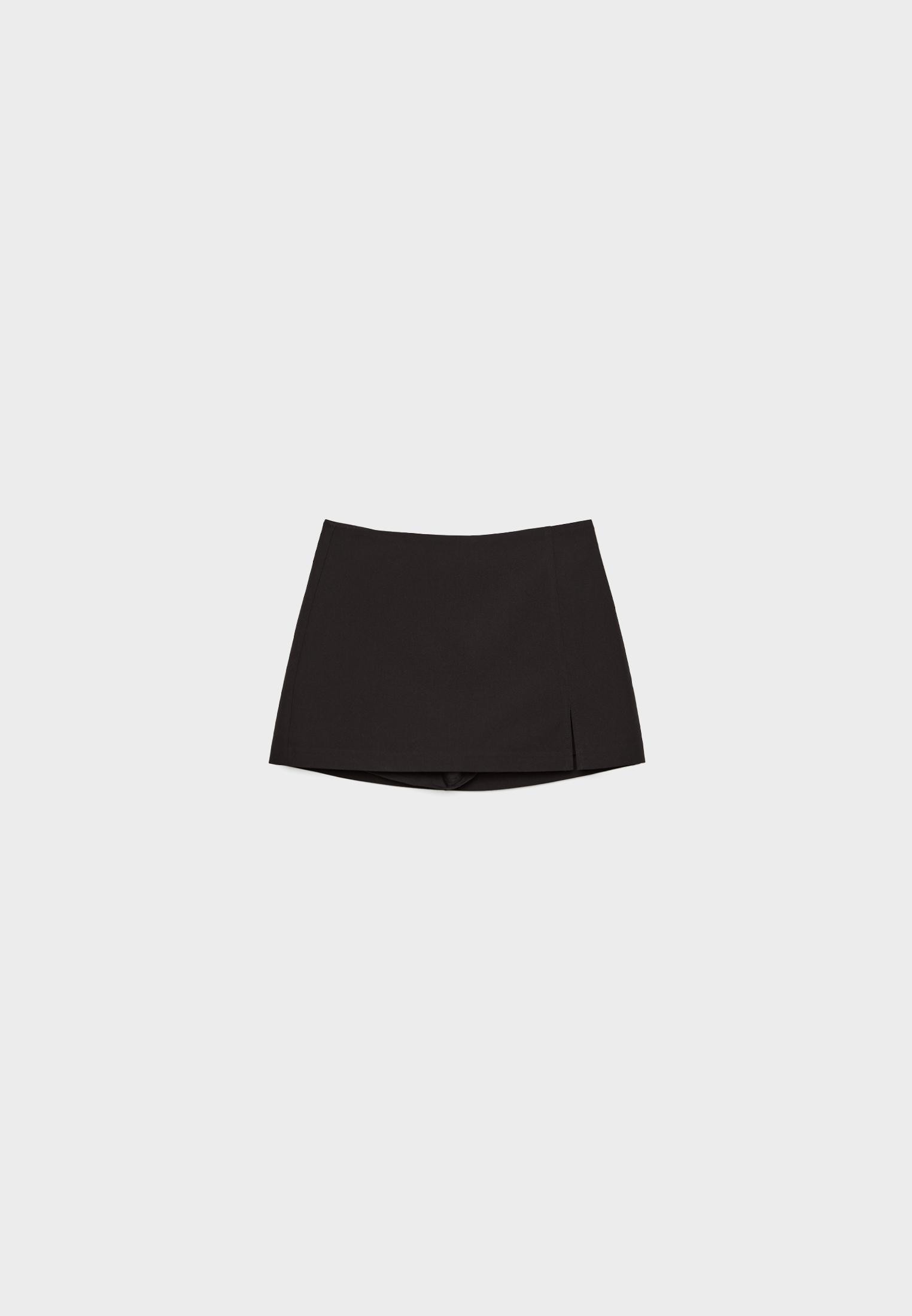 Side split skort — Black