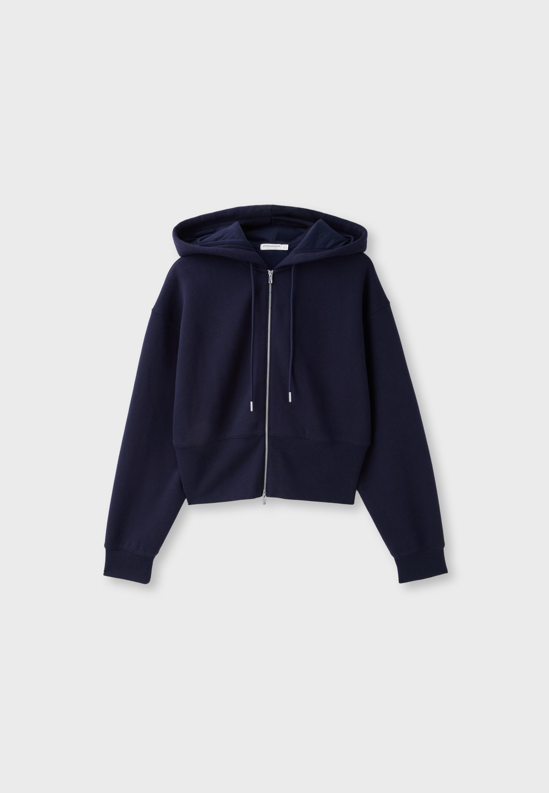 Zip-up hooded sweatshirt — Navy blue