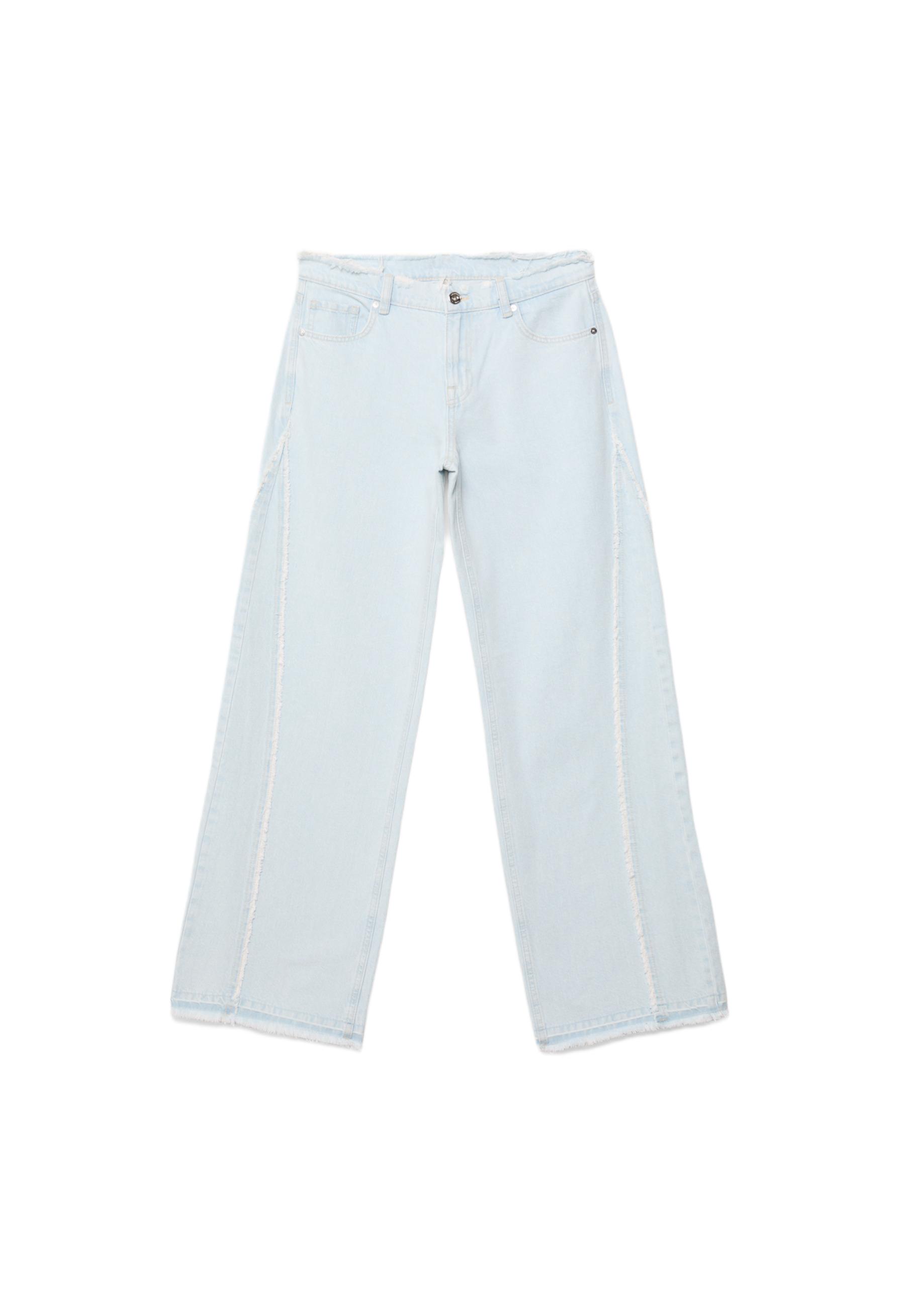 Low-waist wide-leg rework jeans — MEDIUM LIGHT BLUE DENIM