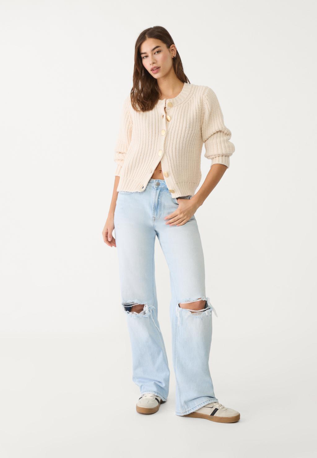 Straight Fit Jeans mit weitem Bein D92