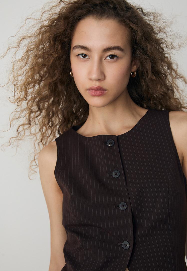 chaleco regular botones rayas