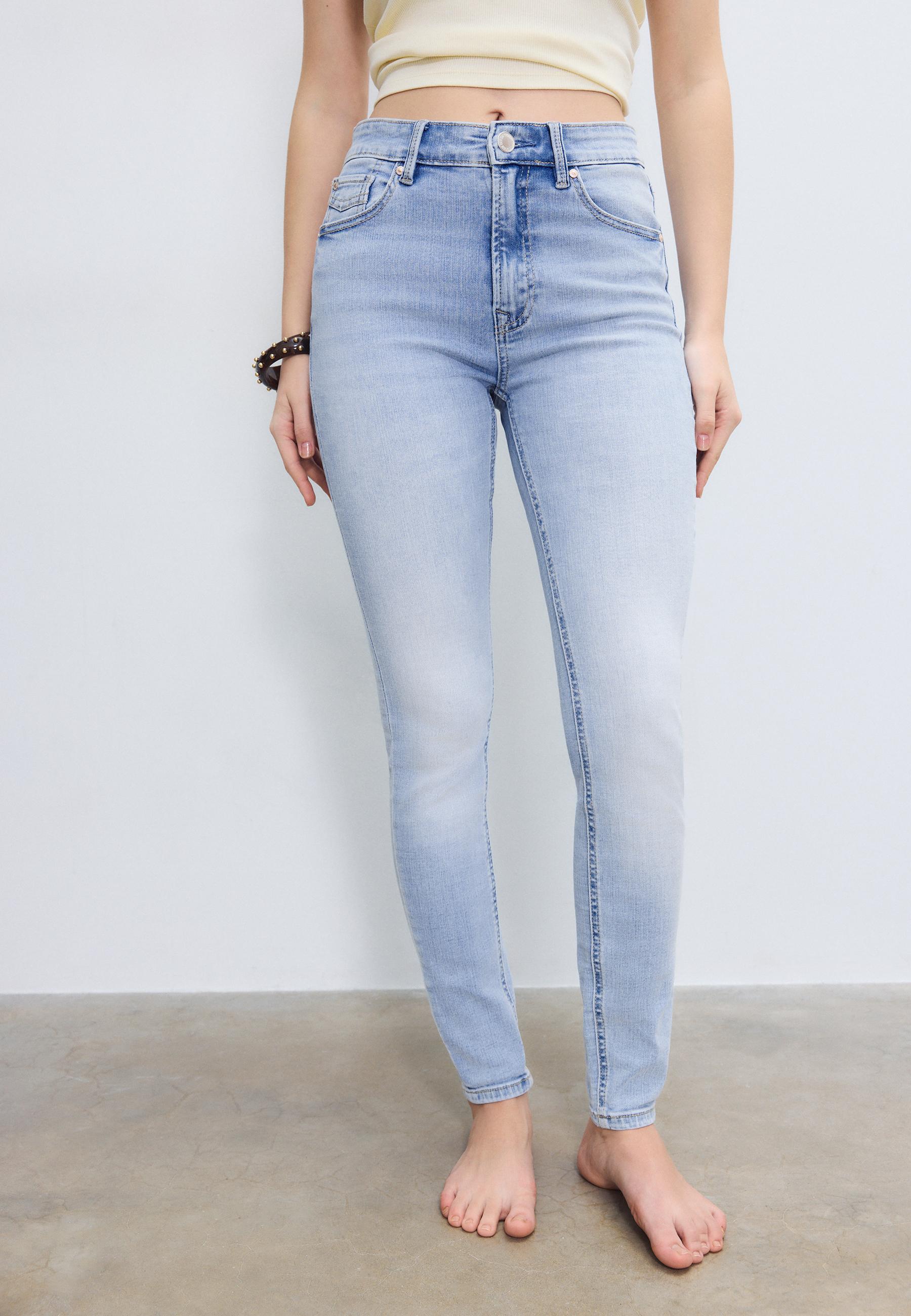 D07 High-waist skinny jeans — MEDIUM LIGHT BLUE DENIM