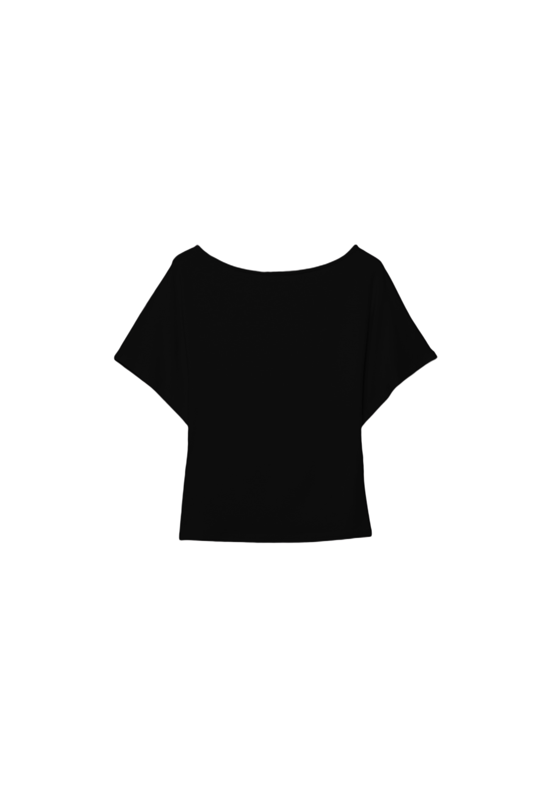 Short sleeve boat neck T-shirt — Black