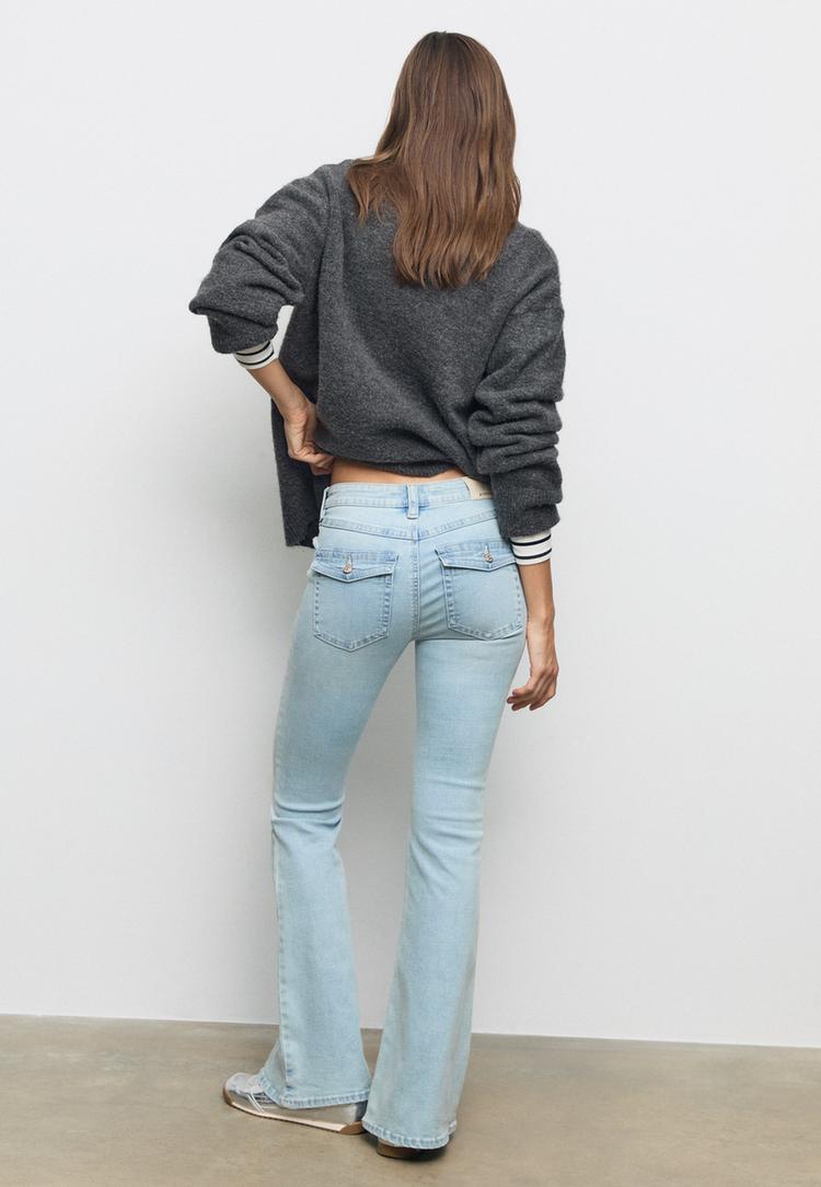 d04 jean flare taille basse