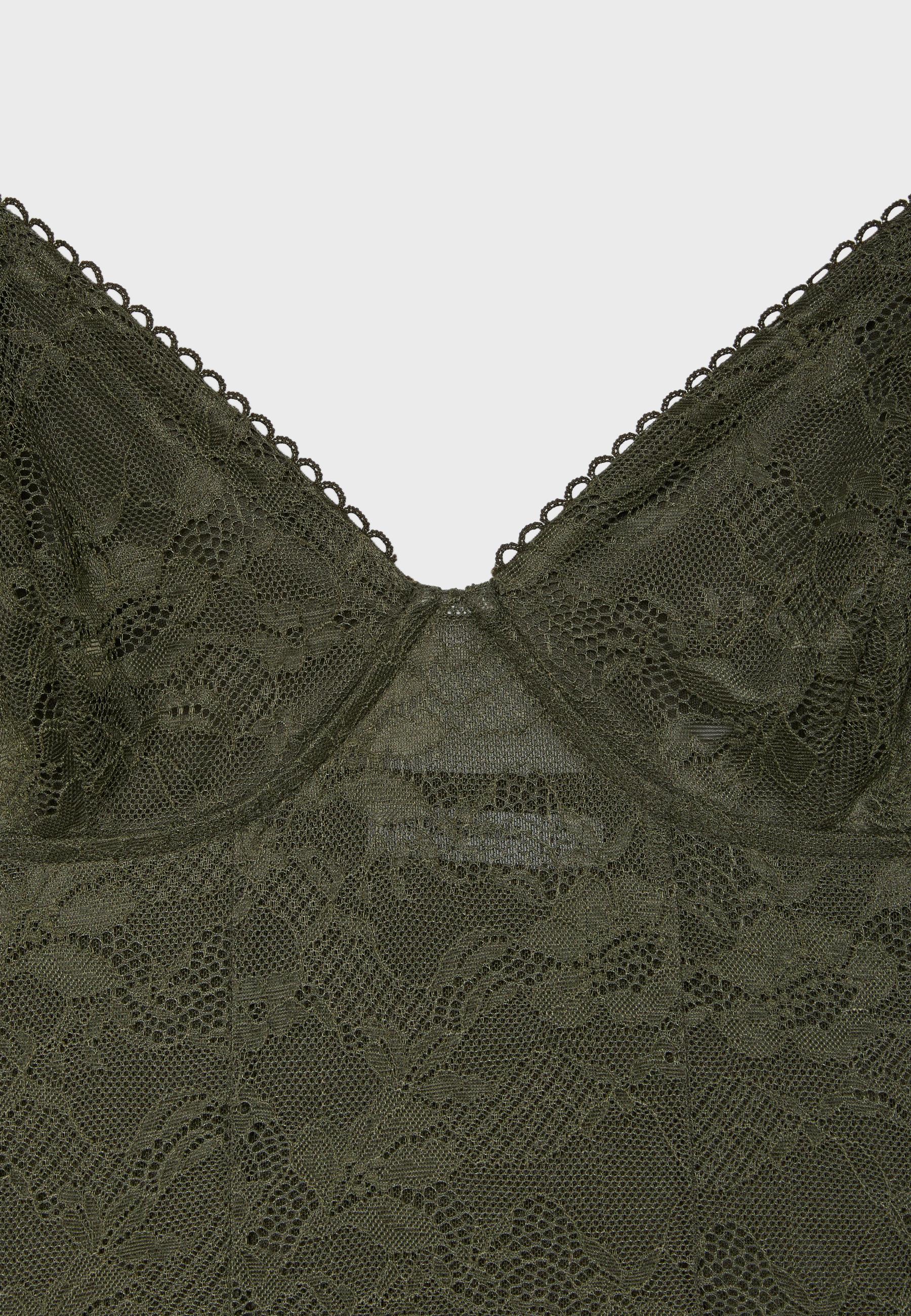 Lace strap bodysuit — Olive green