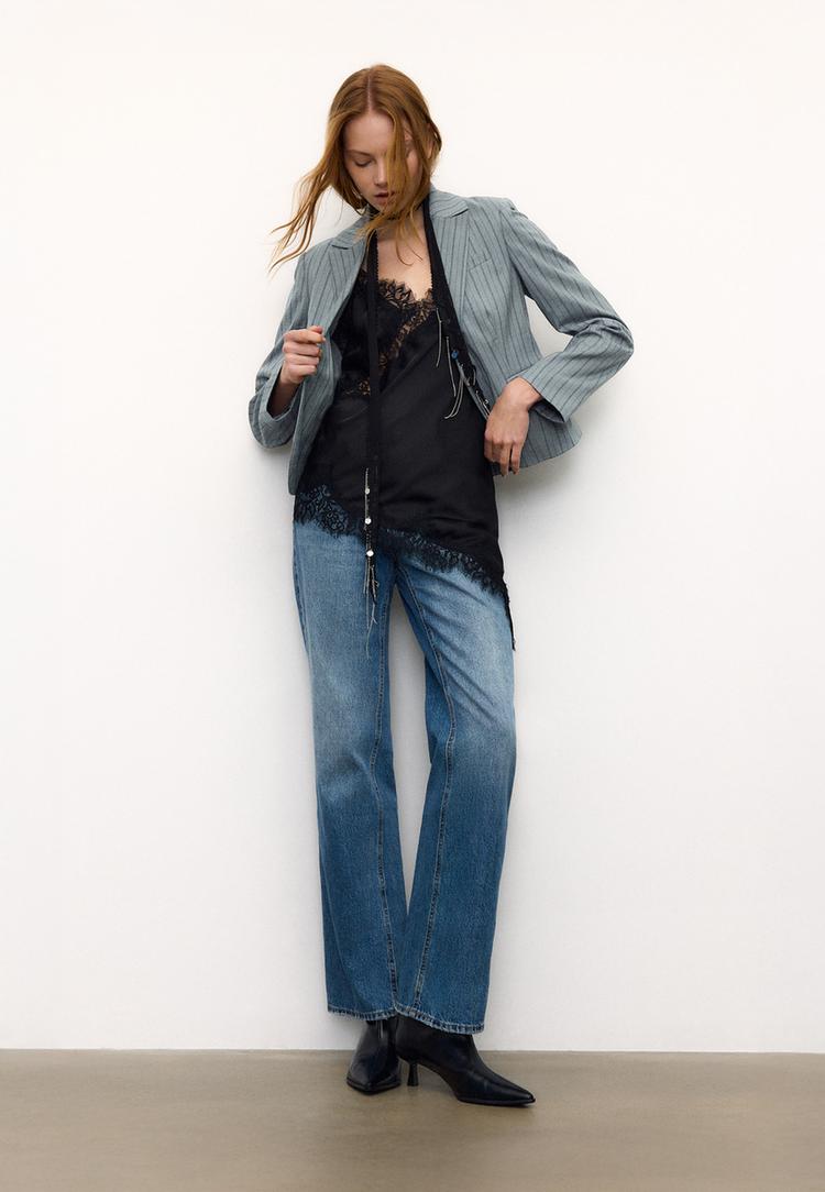 Stradivarius Raidallinen Lyhyt Jakku Xs