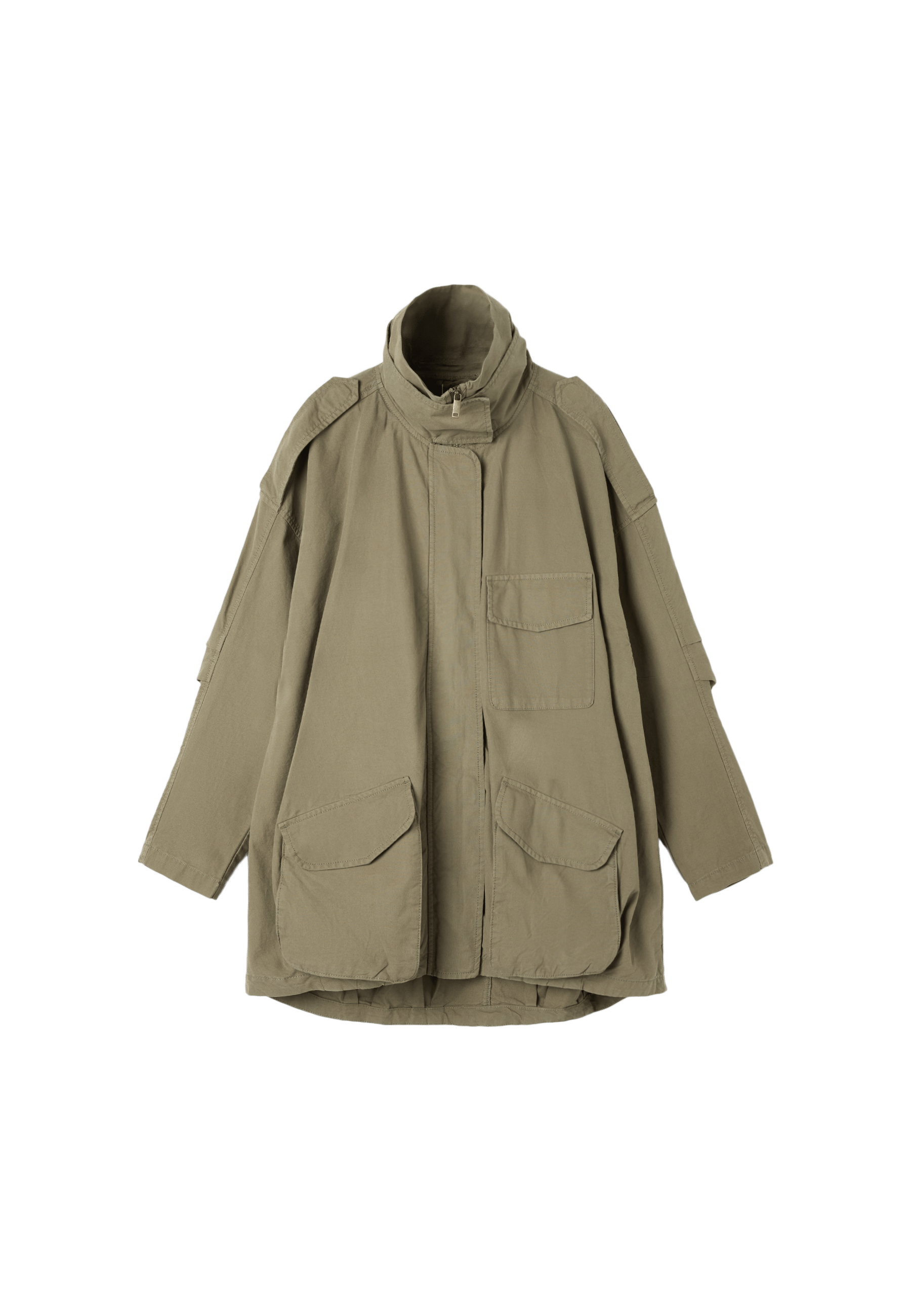 Oversize parka with pockets — Khaki