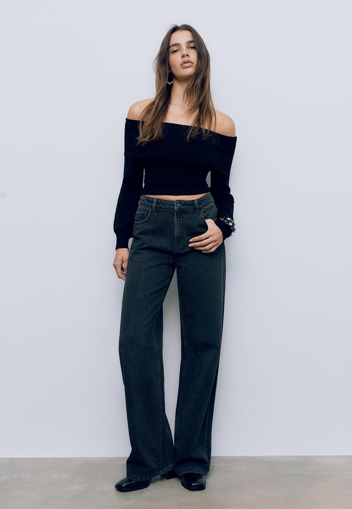 Jeans straight fit brillos Stradivarius España