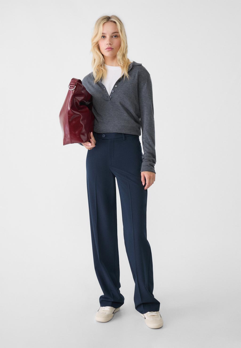 Smart straight-leg trousers