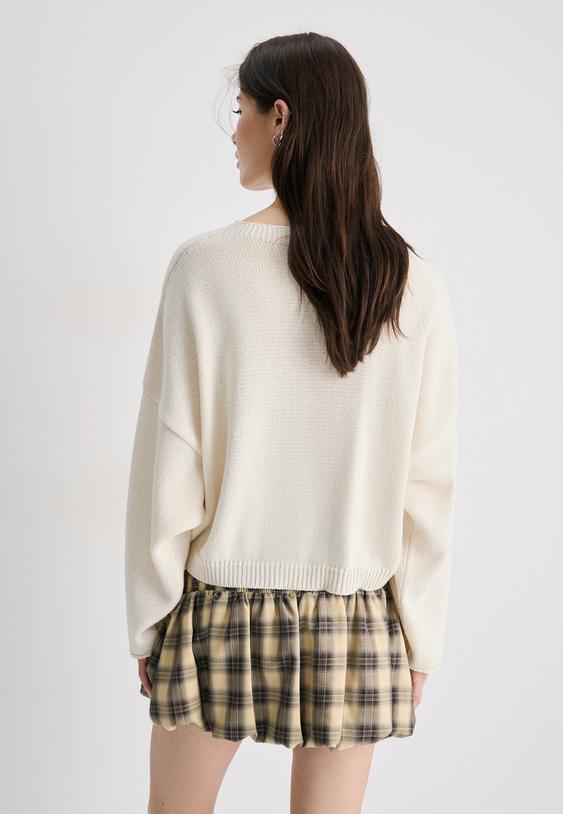 cropped tricot trui met nummer