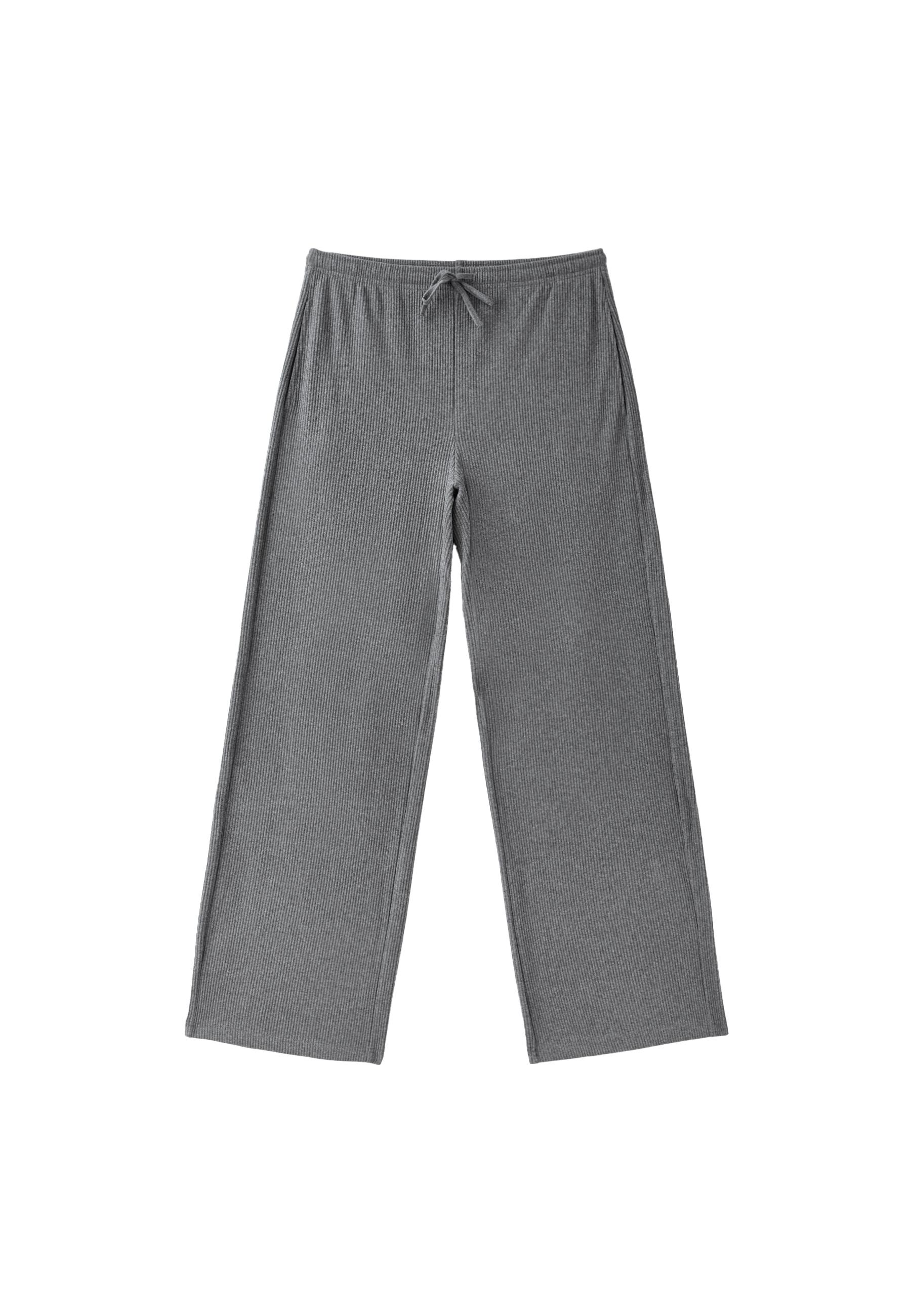 Soft-touch ribbed trousers — Dark grey