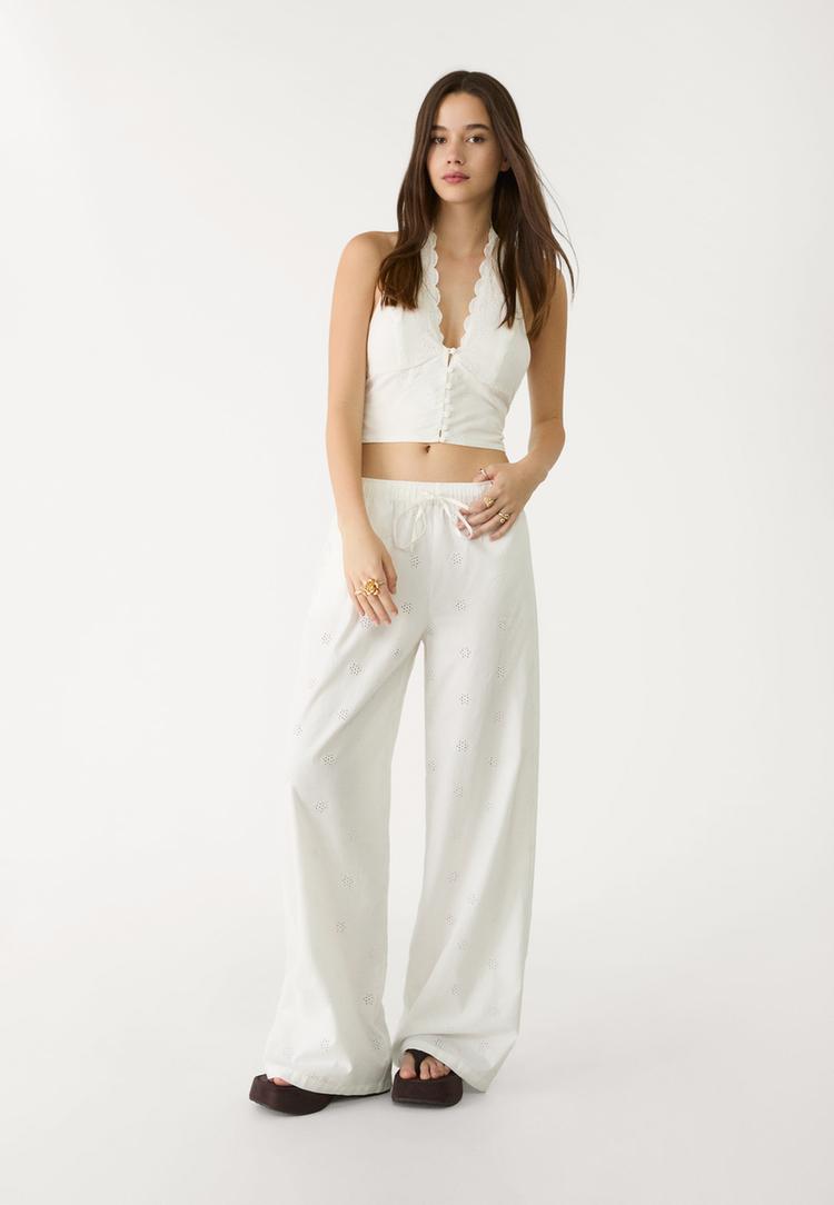 top halter bordado
