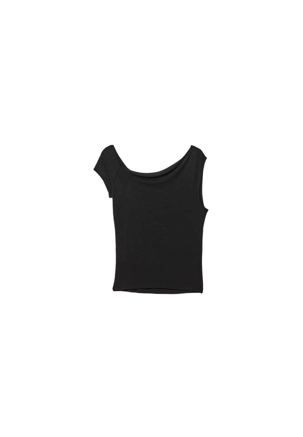 T-Shirt mit asymmetrischem Kragen