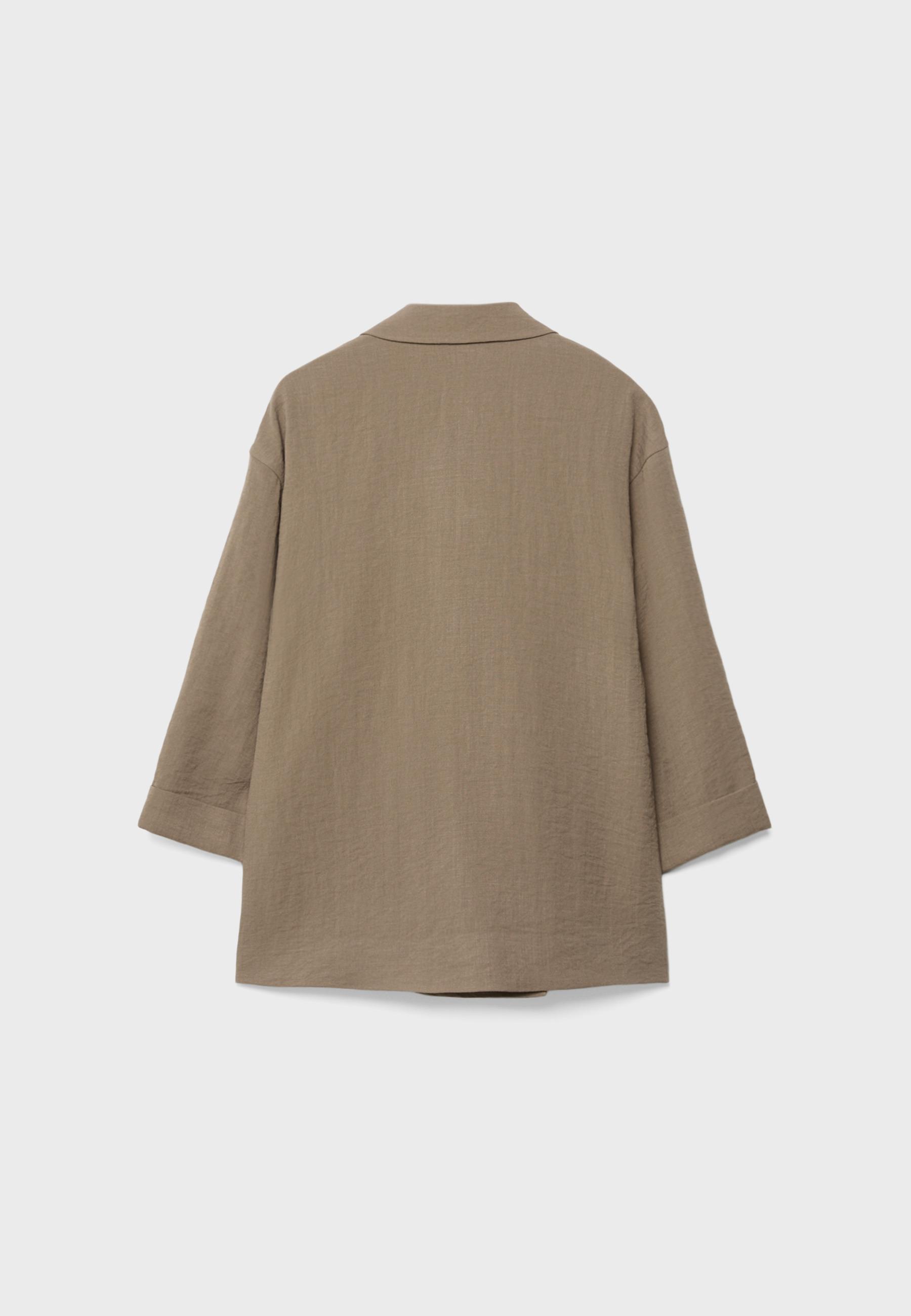 Flowing double-breasted blazer — Brown