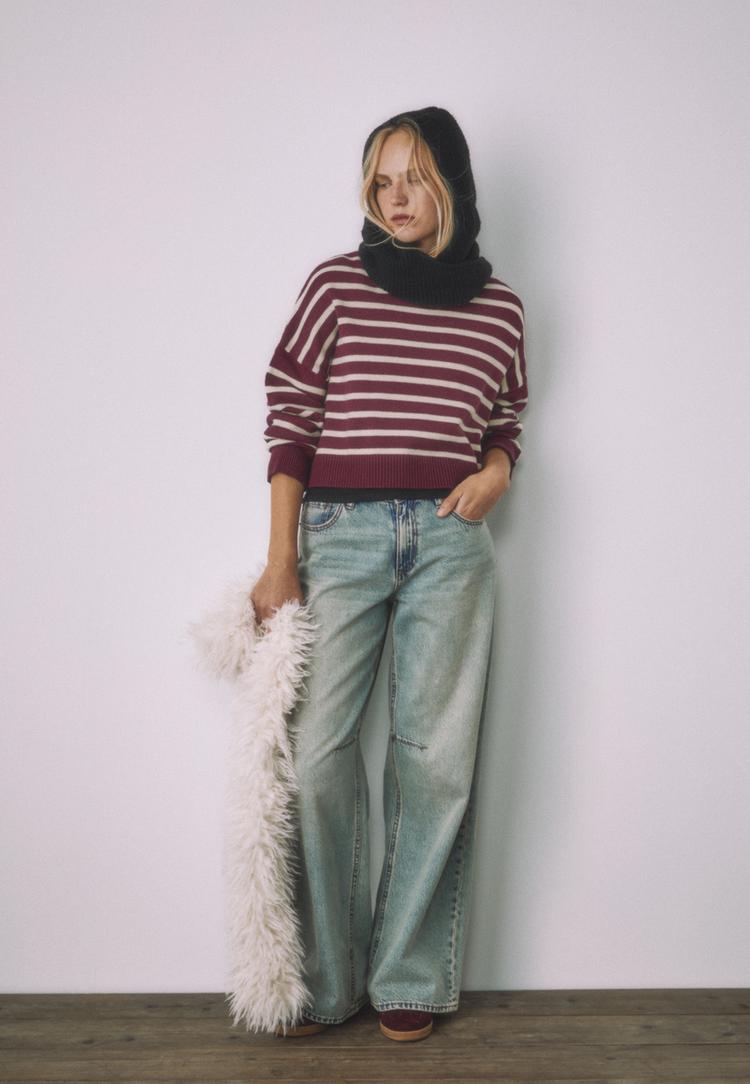 jersey punto crop rayas