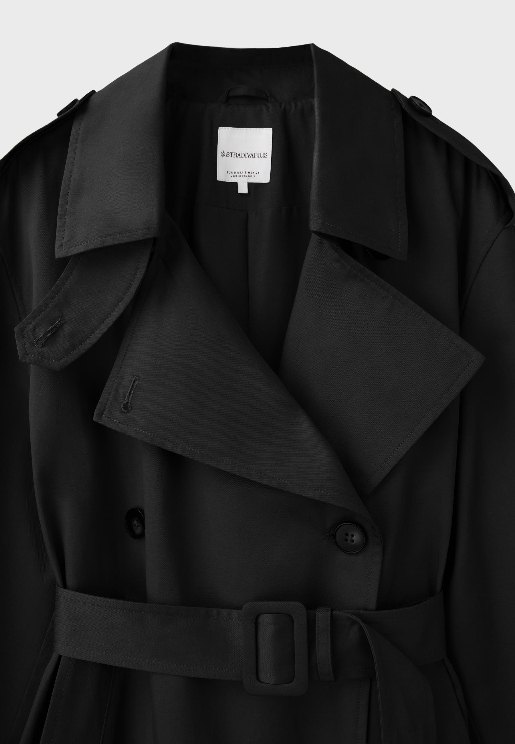 Long basic trench coat — Black