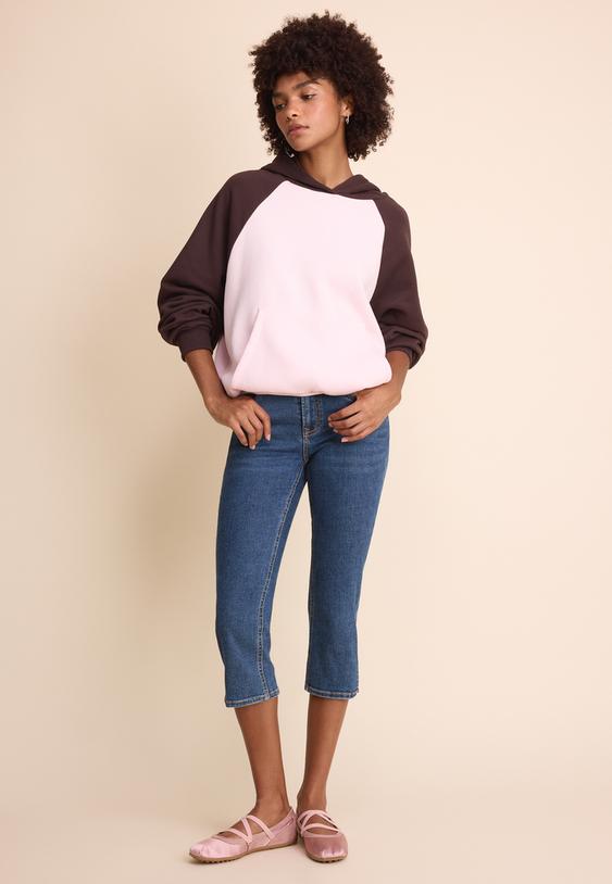 felpa maniche raglan a contrasto