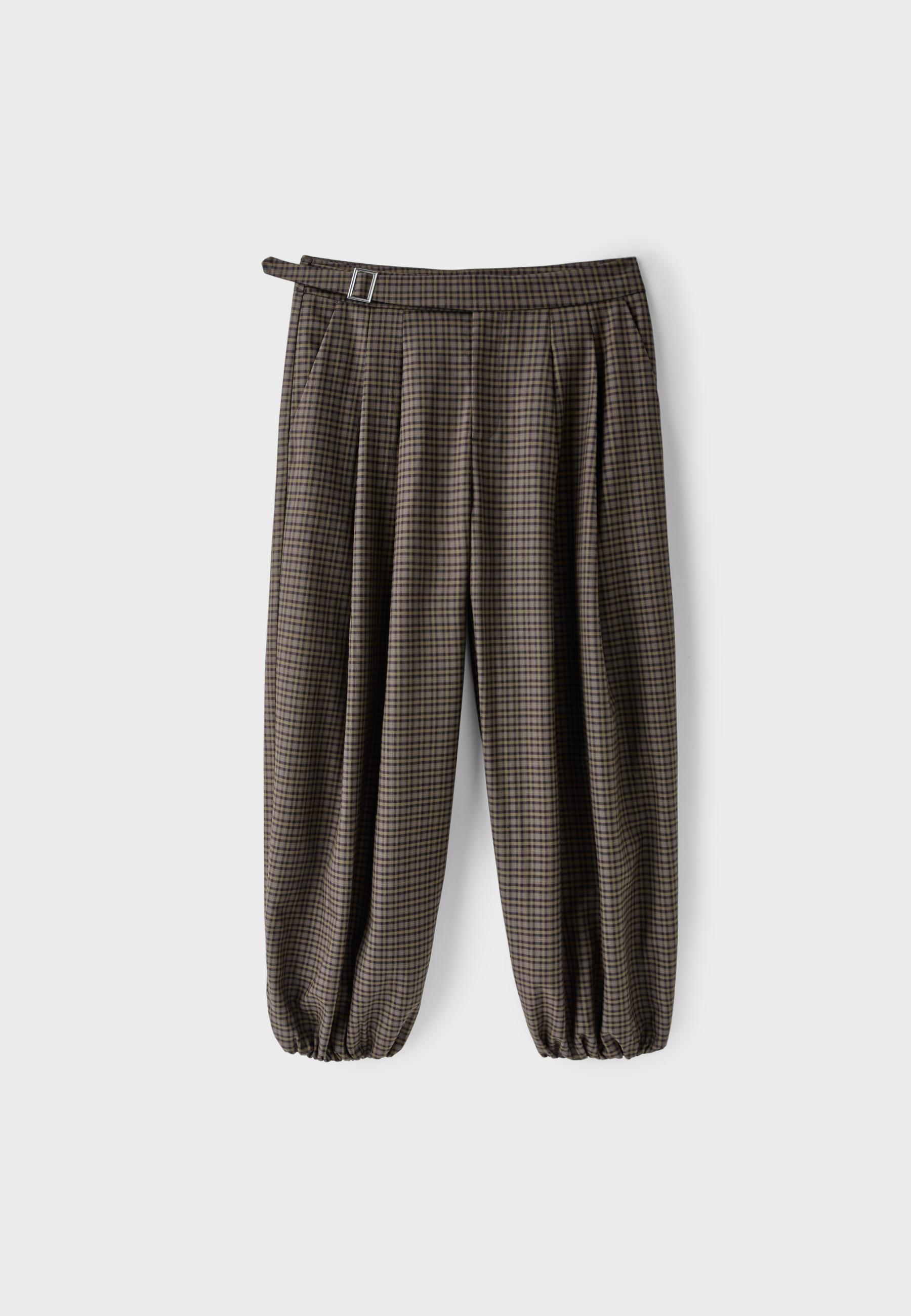 Balloon trousers with buckle — Beige