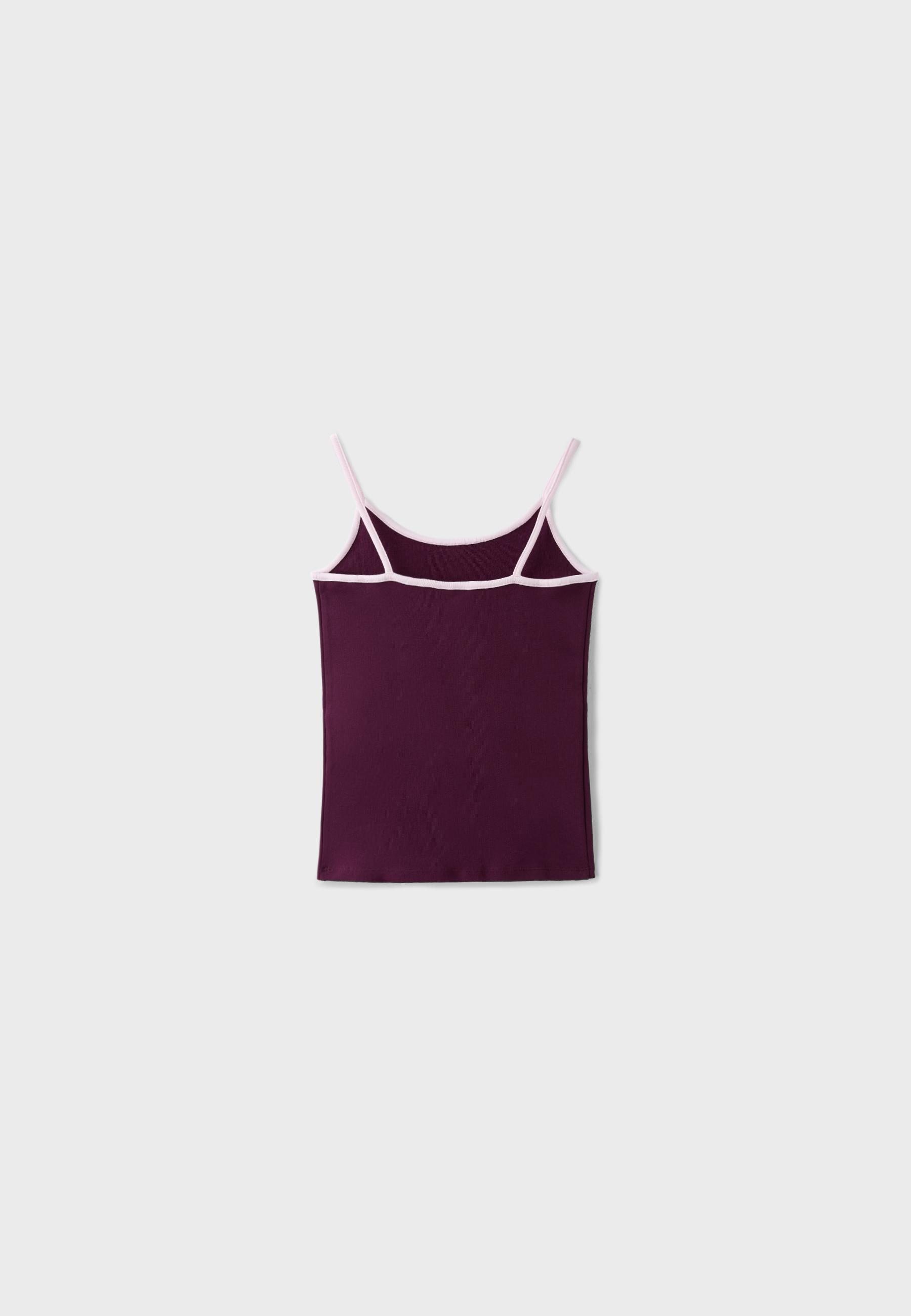 B07 Ribbed strap top — Dark purple
