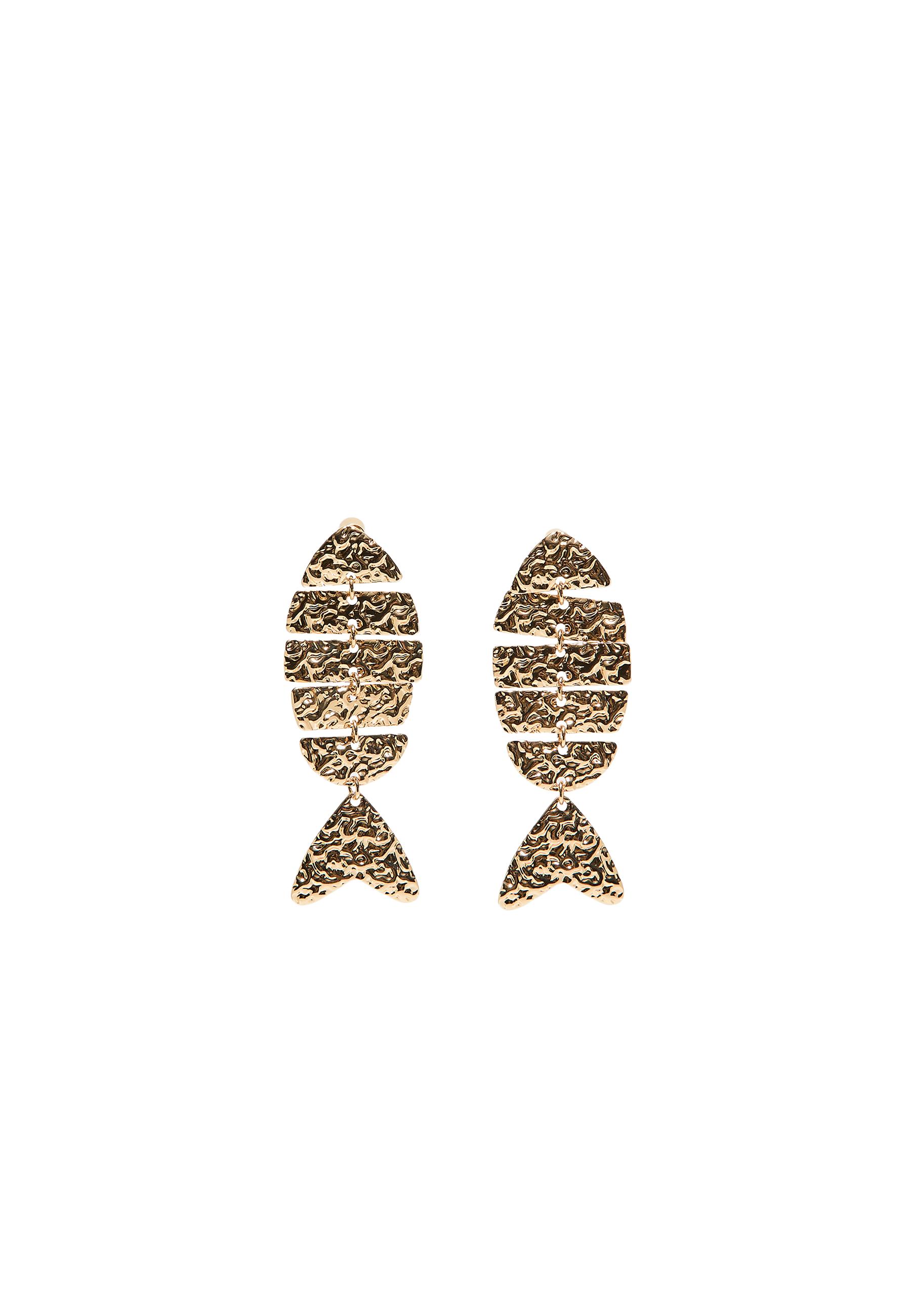 Articulated fish earrings — Gold