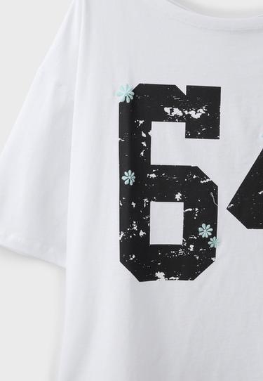 Positional print T-shirt 64 — Ecru 8