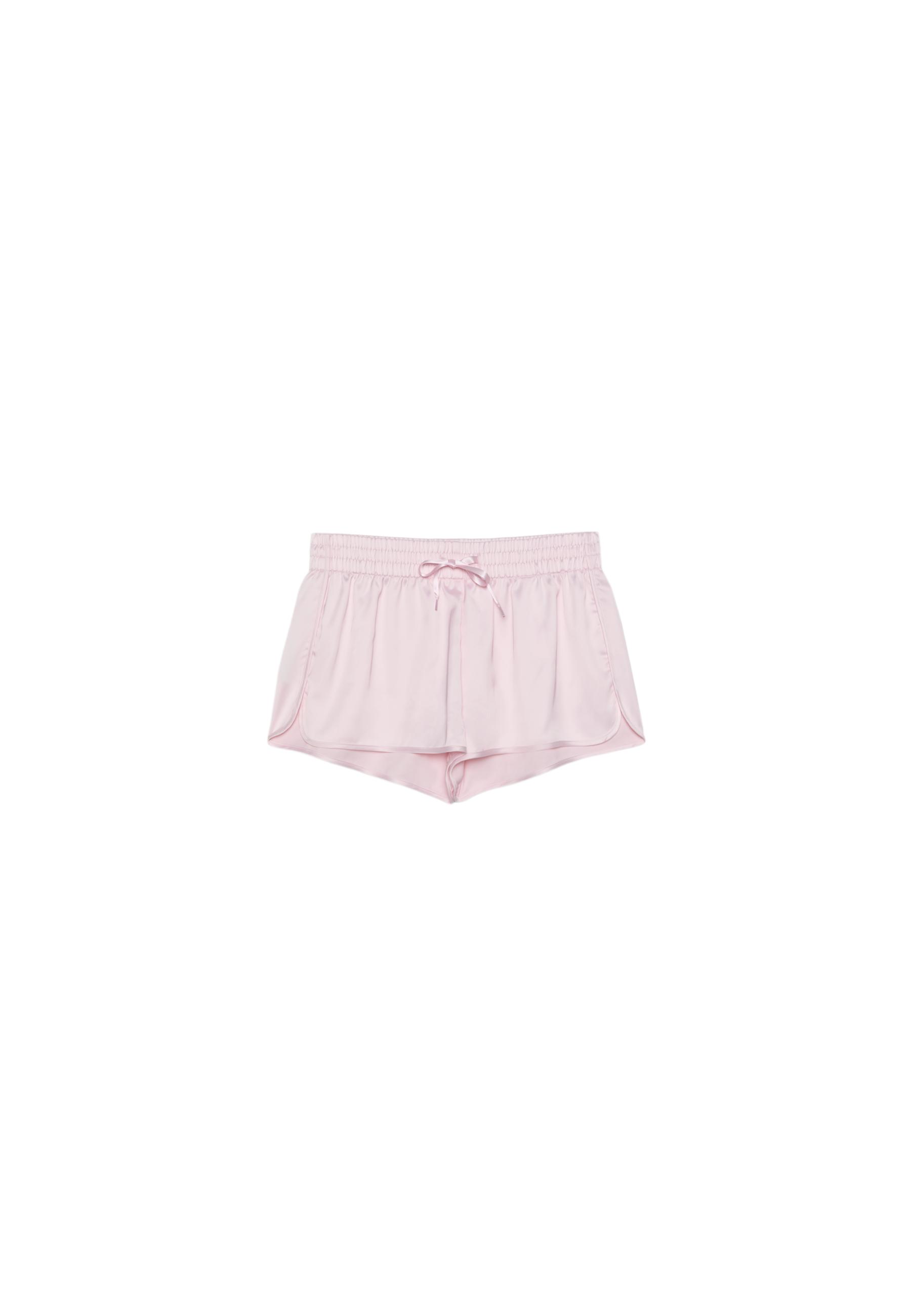 Satin mini shorts — Pastel pink