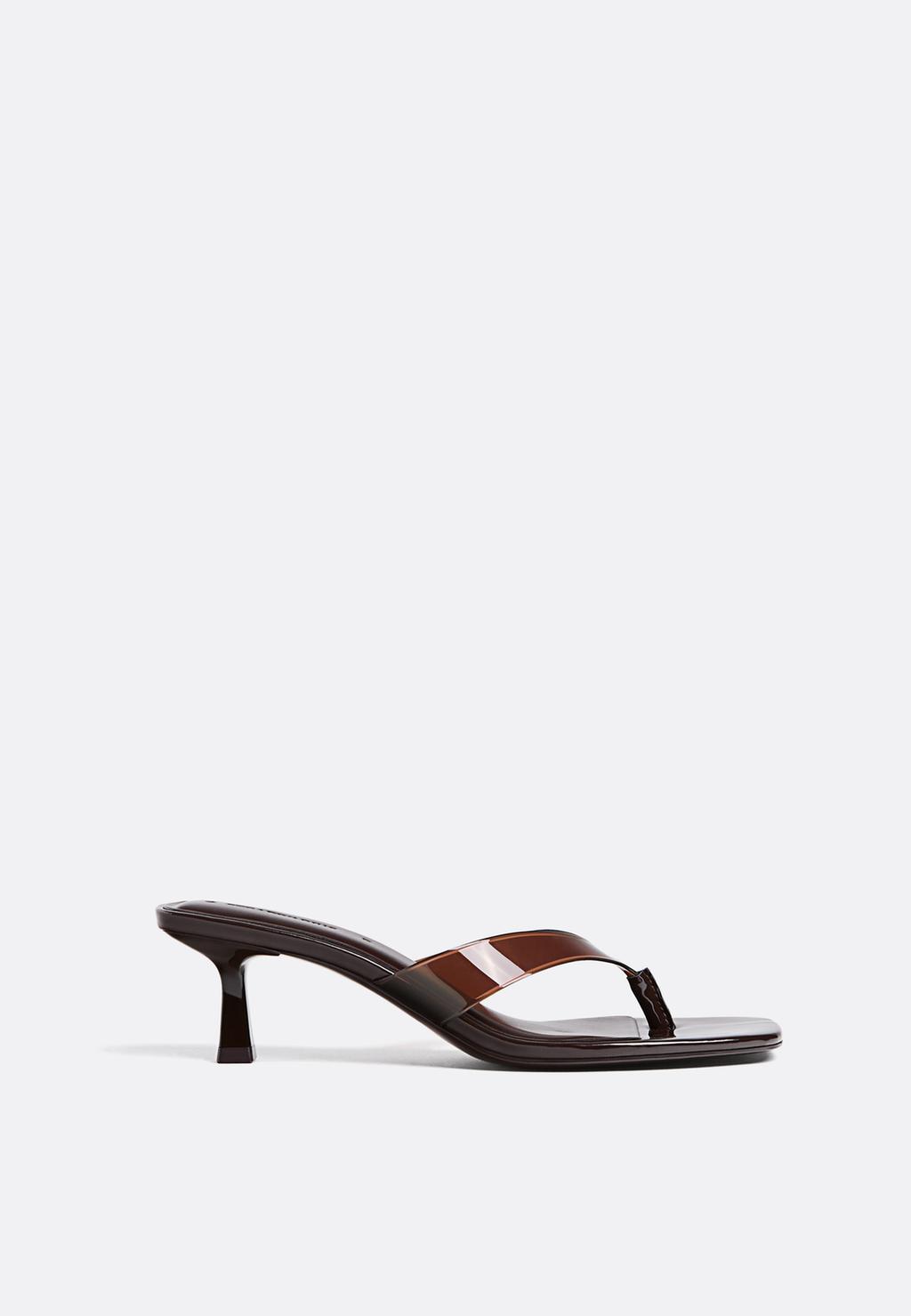 Sandali con tacco in vinile