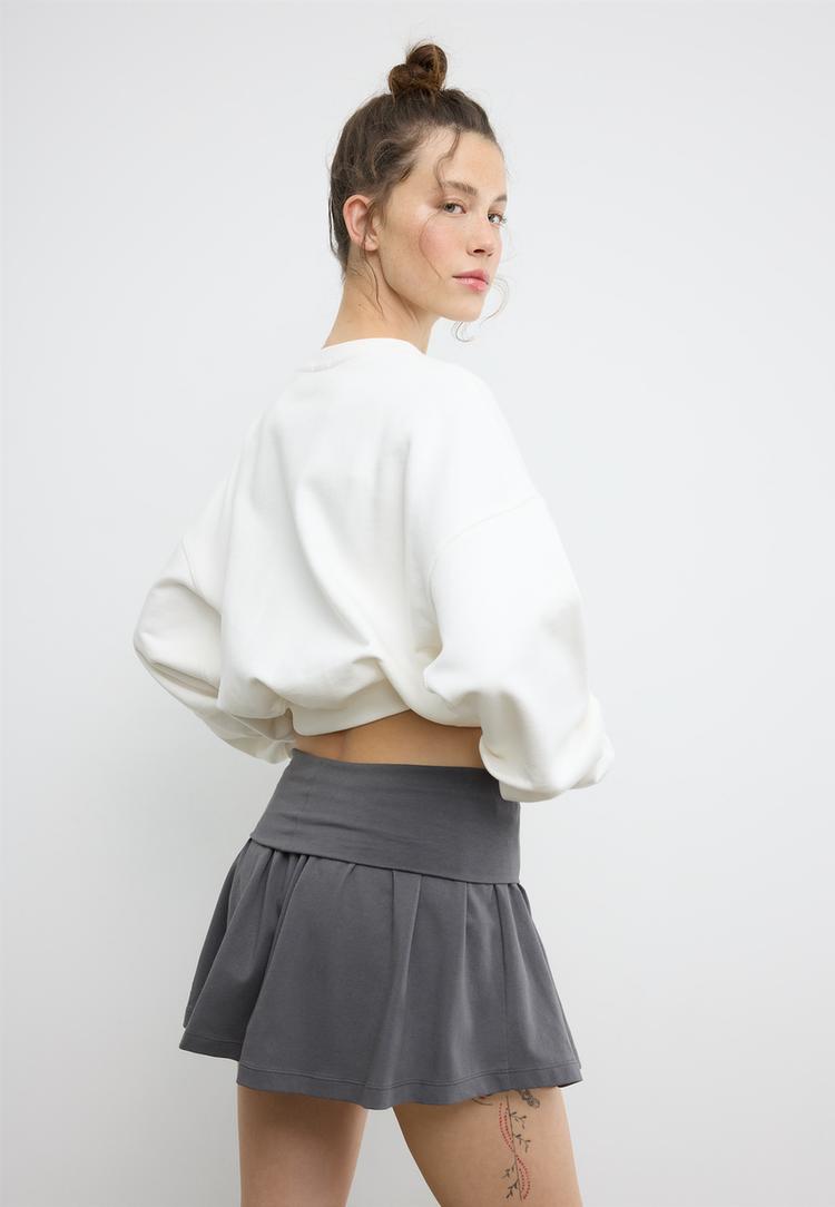 jupe culotte en maille a taille large