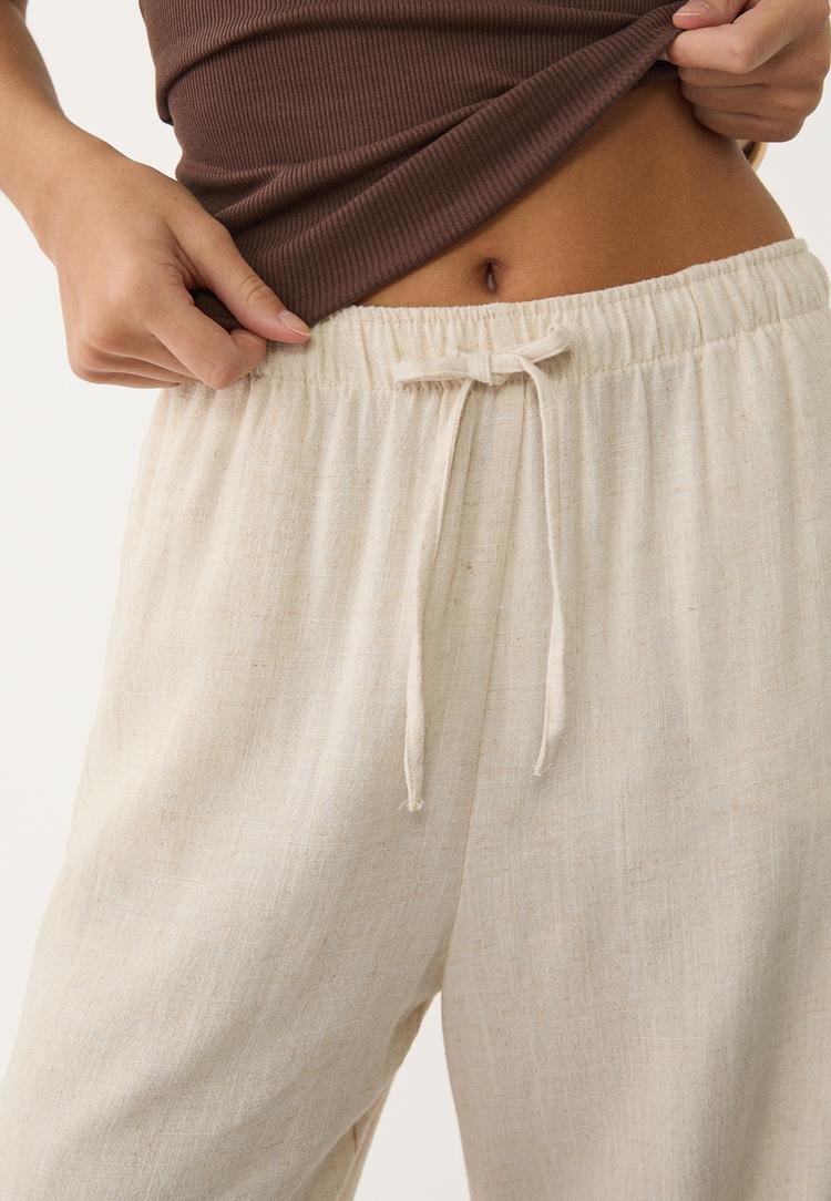 pantalon fluido con lino