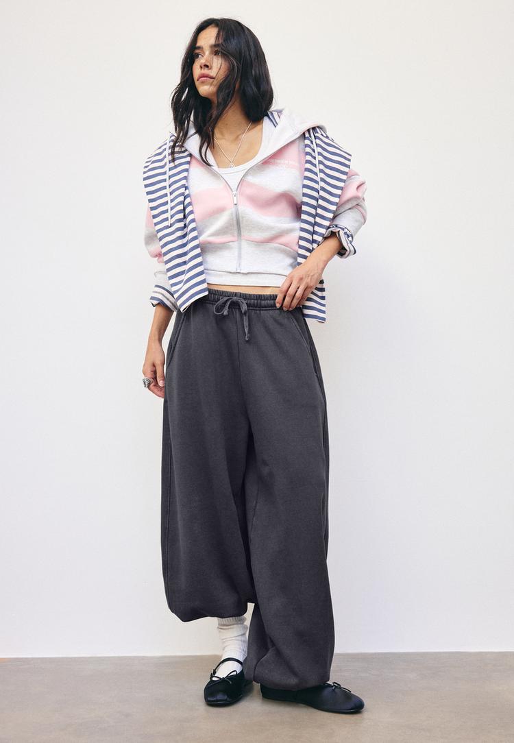 joggingbroek met stoppers en acid wash