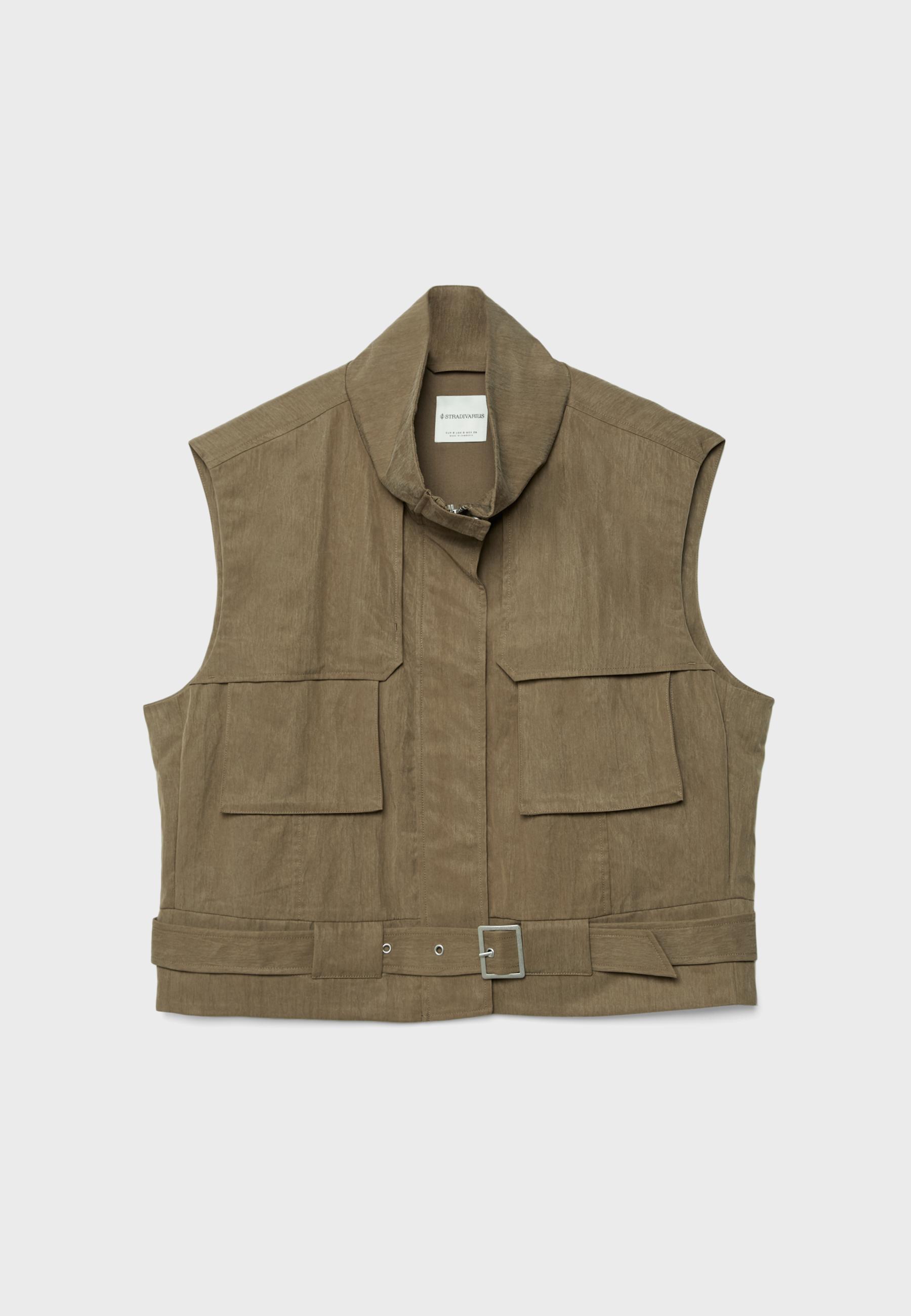 Flowing utility waistcoat — Tan