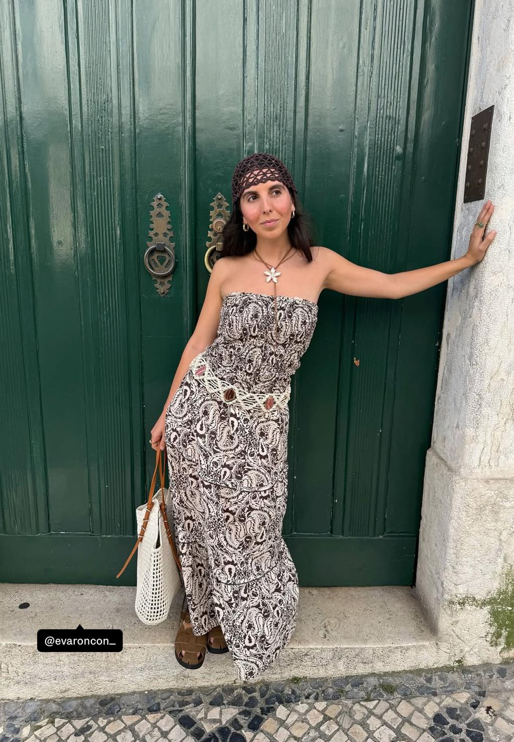 Vestito midi fluido stampato