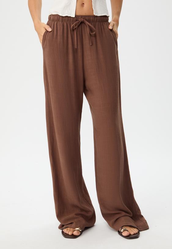 Padajoče Hlače Z Videzom Lanu