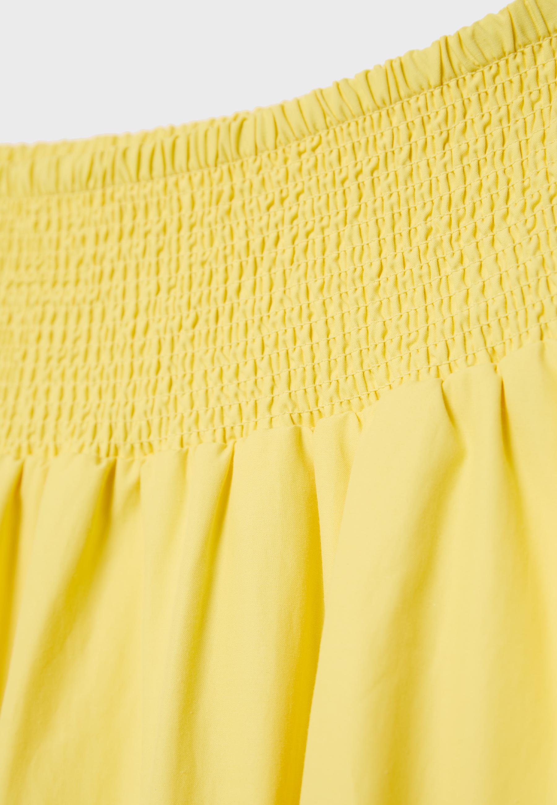 Poplin balloon long skirt — Gold