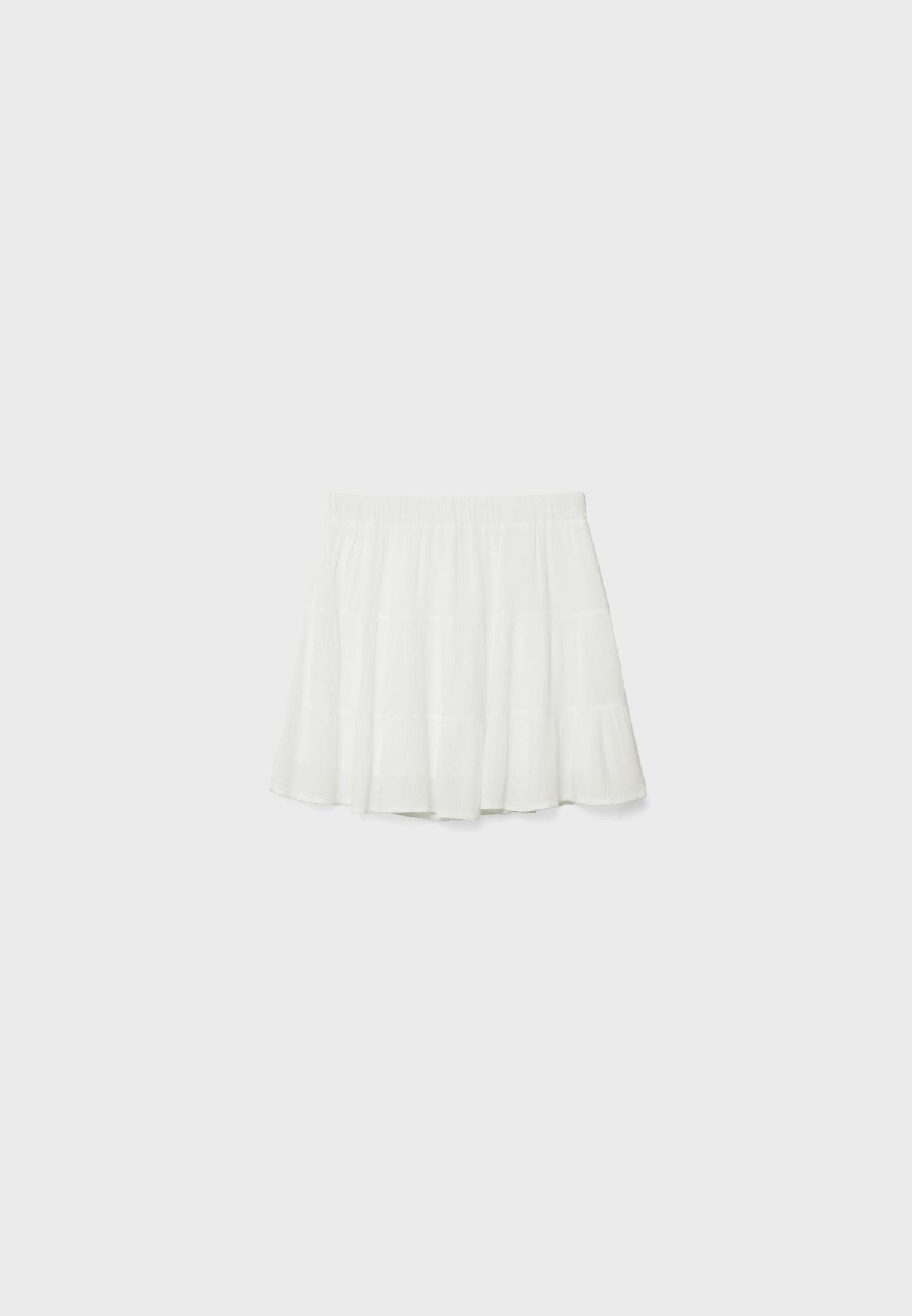 Linen blend balloon skort - Women's fashion | Stradivarius