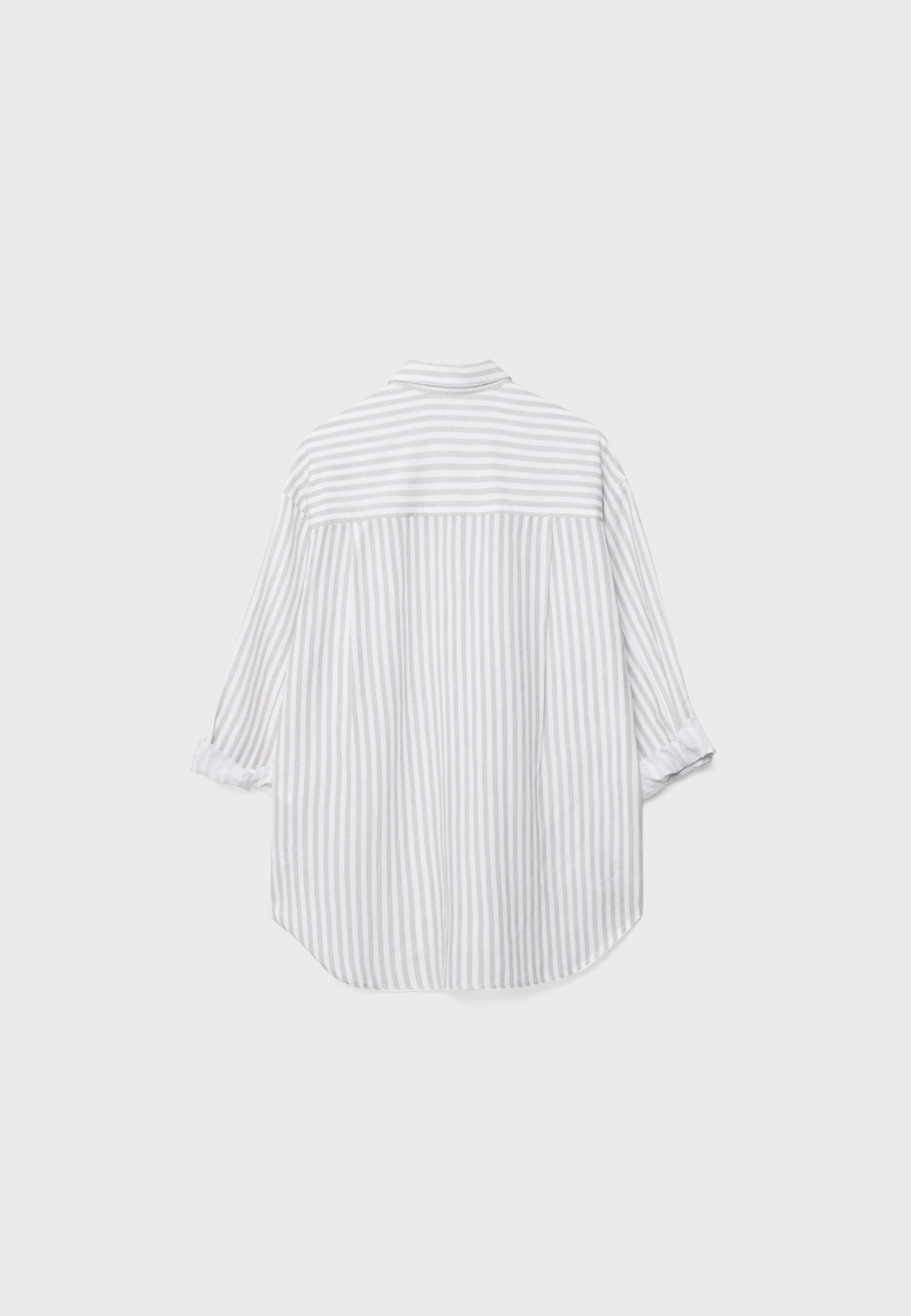 Linen-effect shirt — Stone