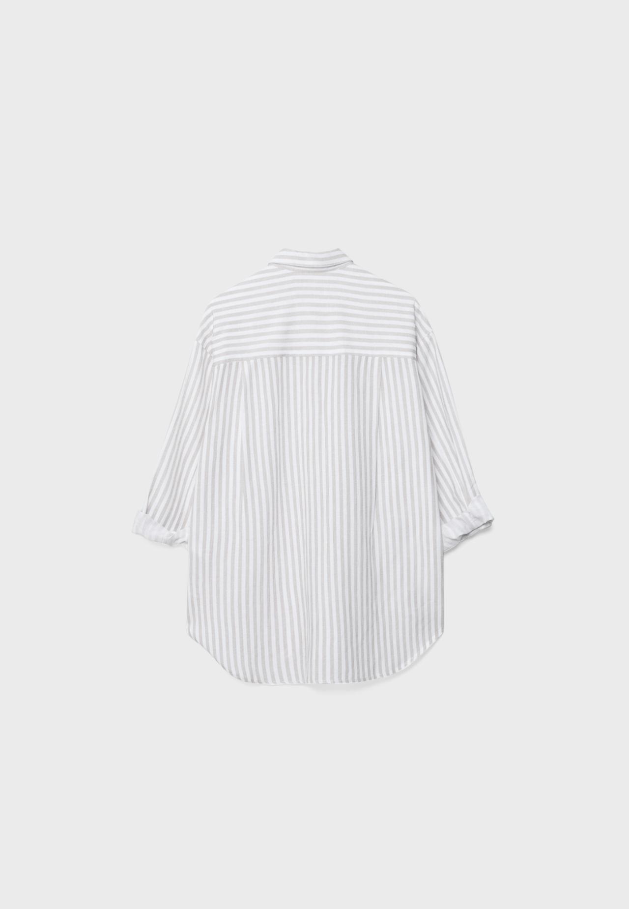 Linen effect shirt — Stone