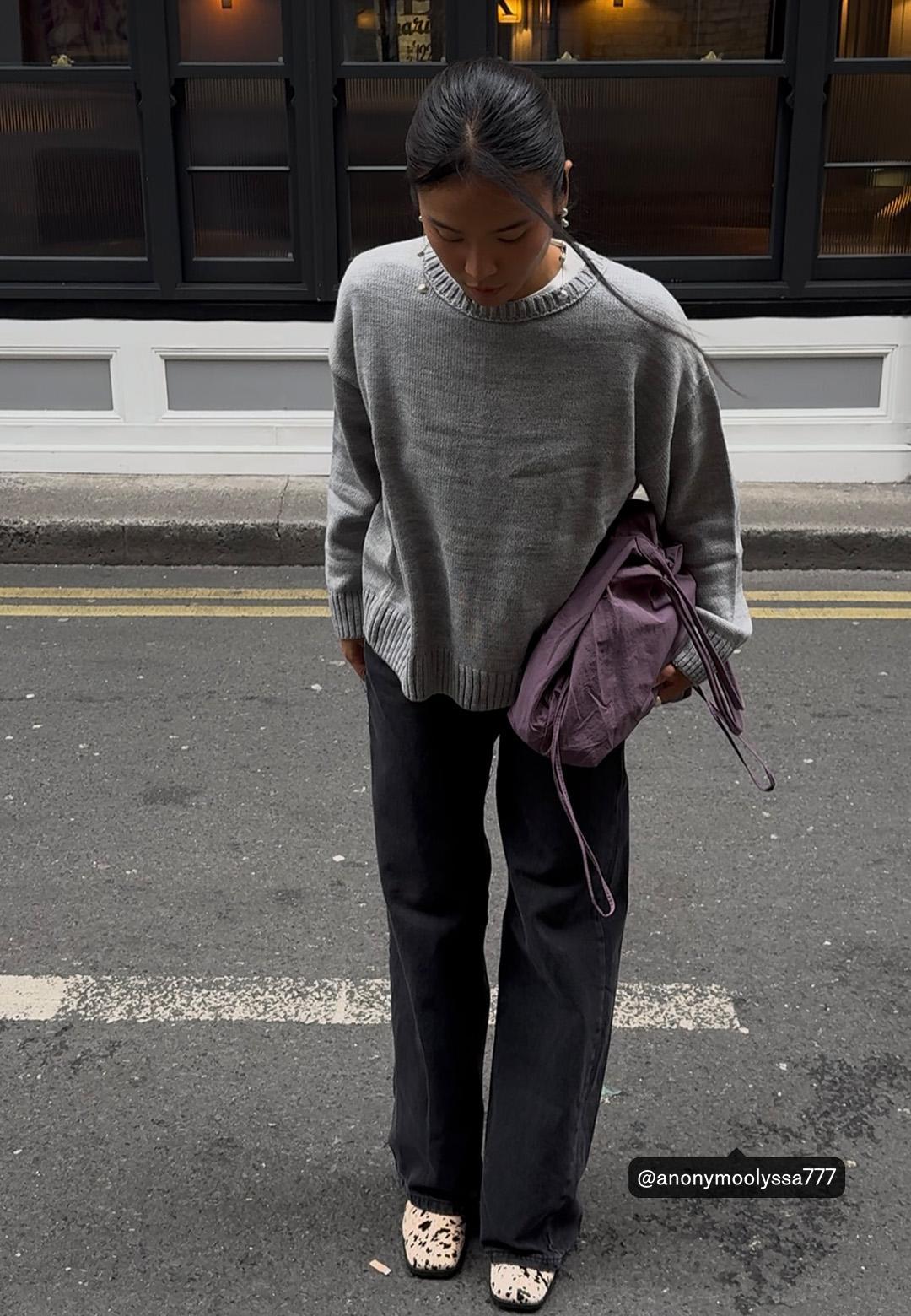 Low wide-leg jeans — BLACK DENIM WASHED EFFECT