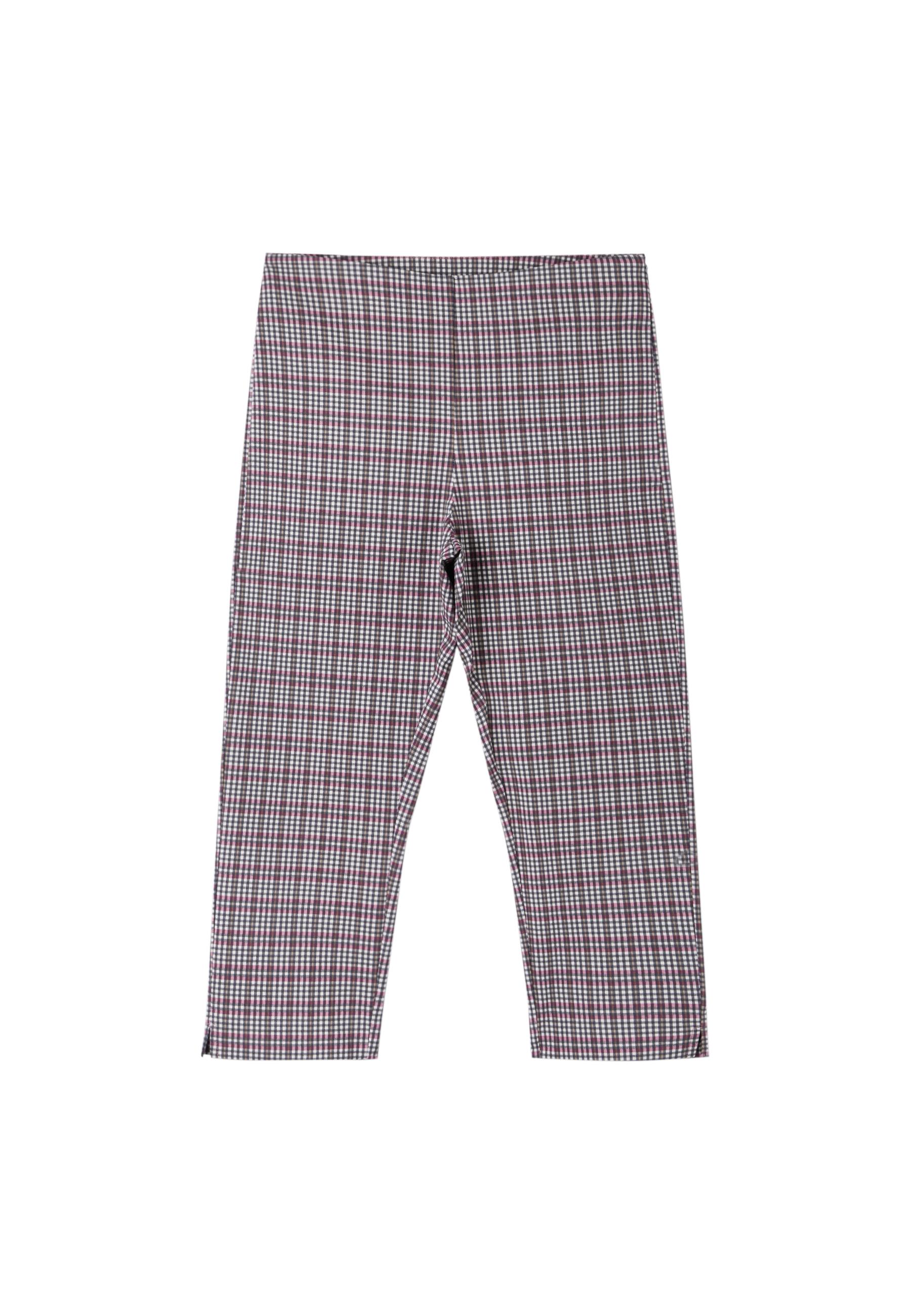 Check print capris — Ecru